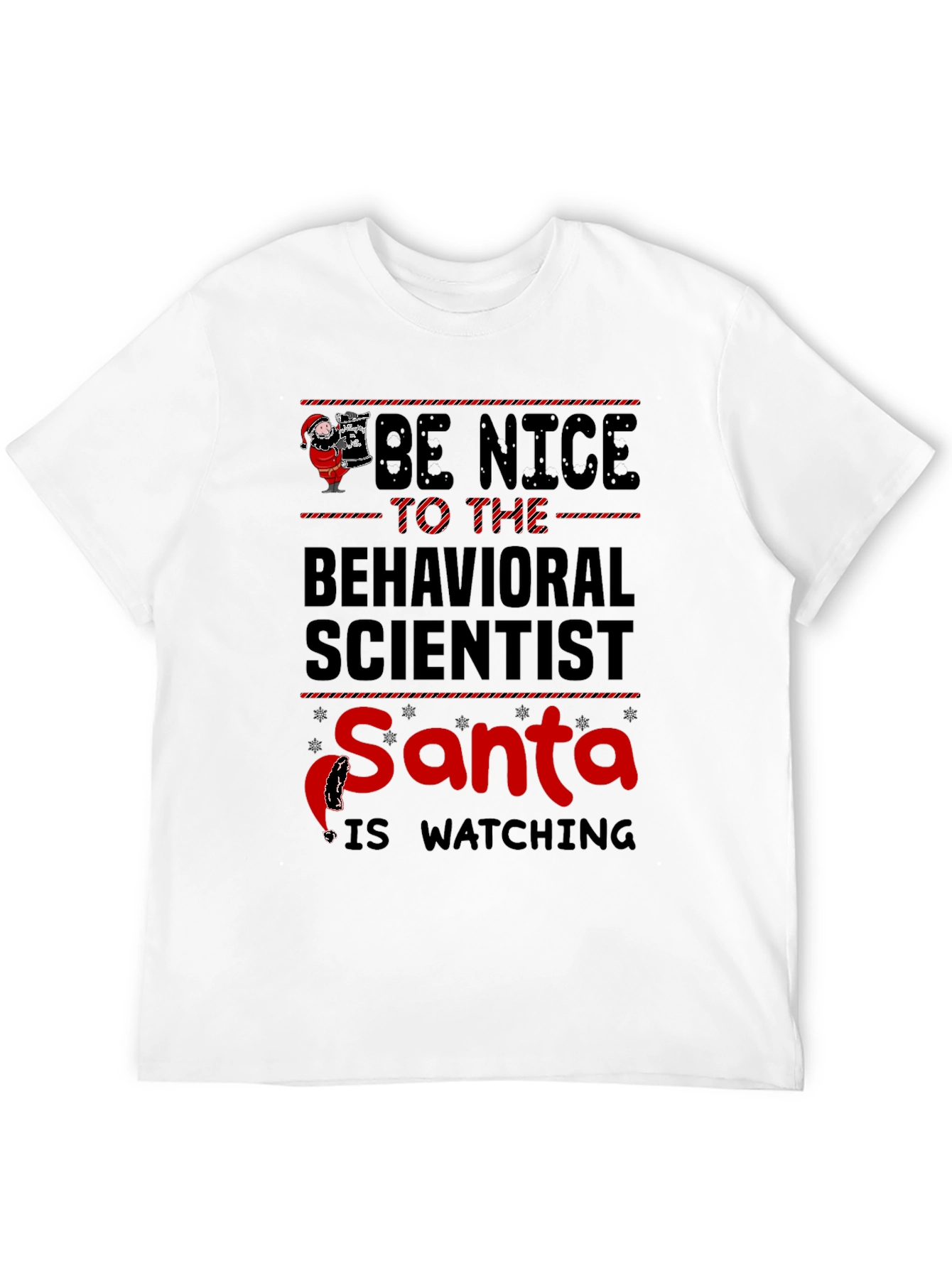 Black Be Nice To The Behavioral Scientist Santa T-Shirt view 12