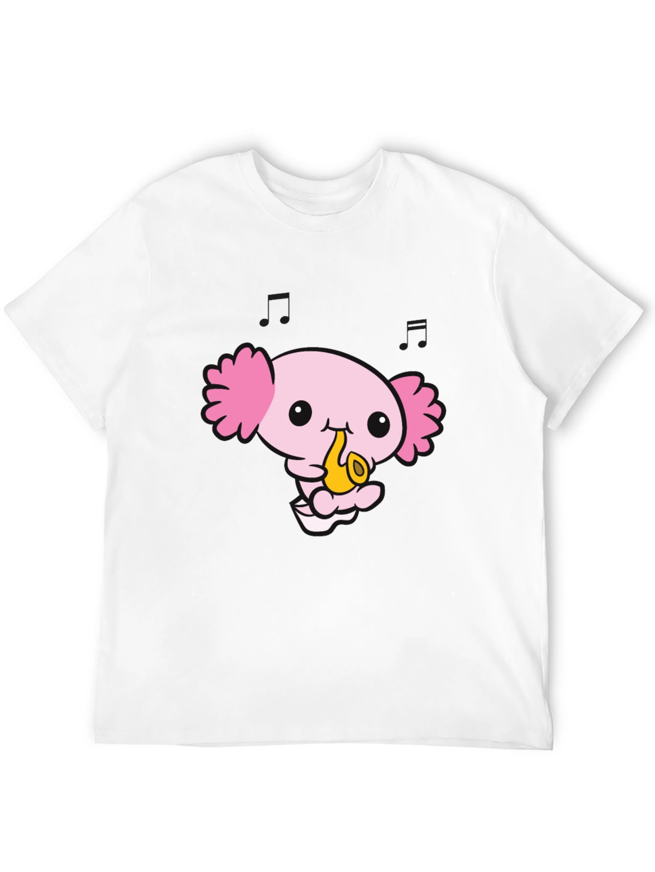 Black Axolotl Saxophone Black T-Shirt view 12
