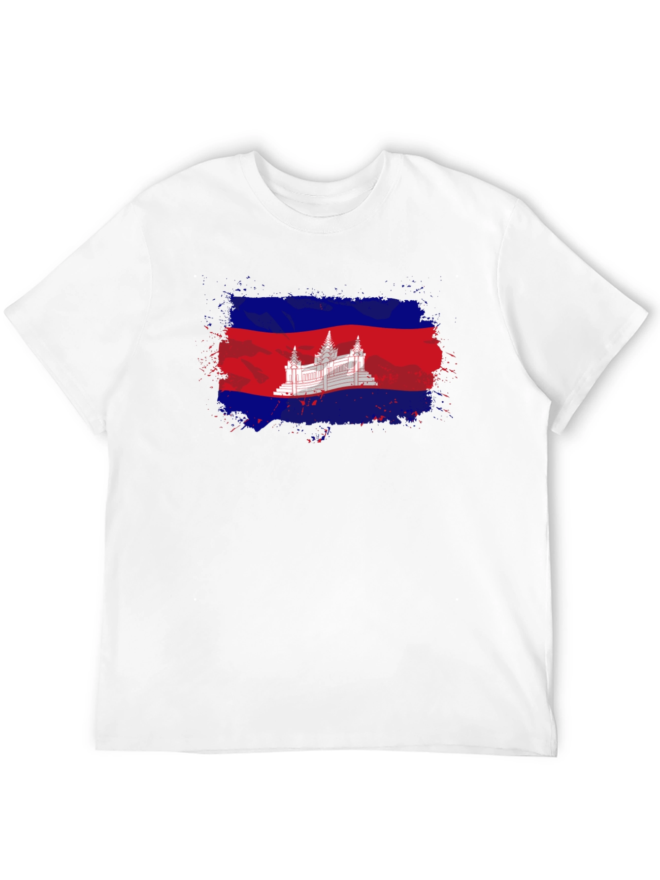Black Cambodia Flag T-Shirt: Distressed Graphic Tee view 12