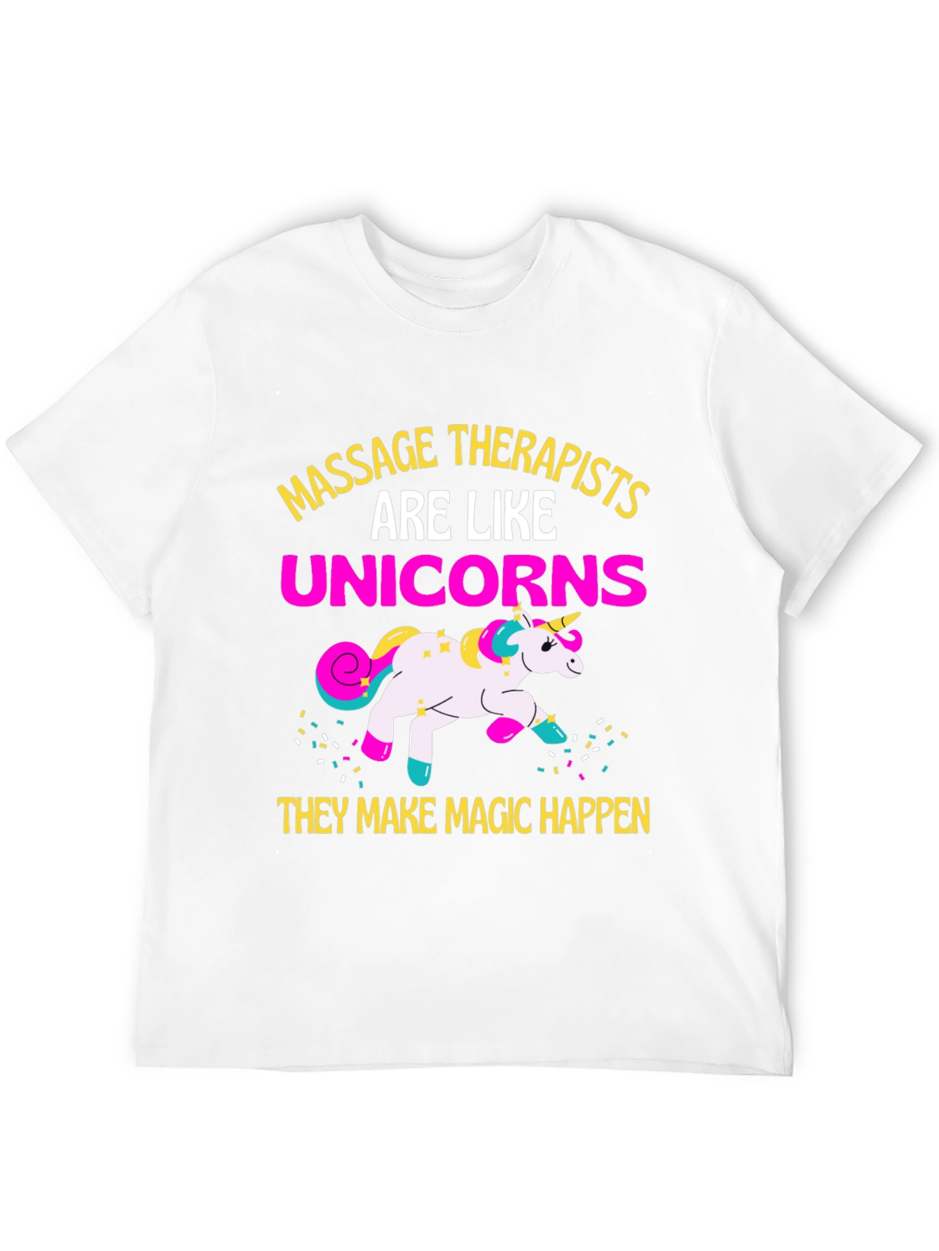 Black Massage Therapists Unicorns Funny Graphic T-Shirt view 12