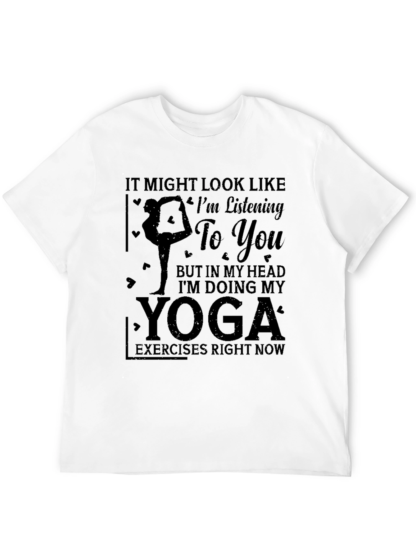 Black Yoga Lover T-Shirt: I'm Doing Yoga In My Head Tee view 12