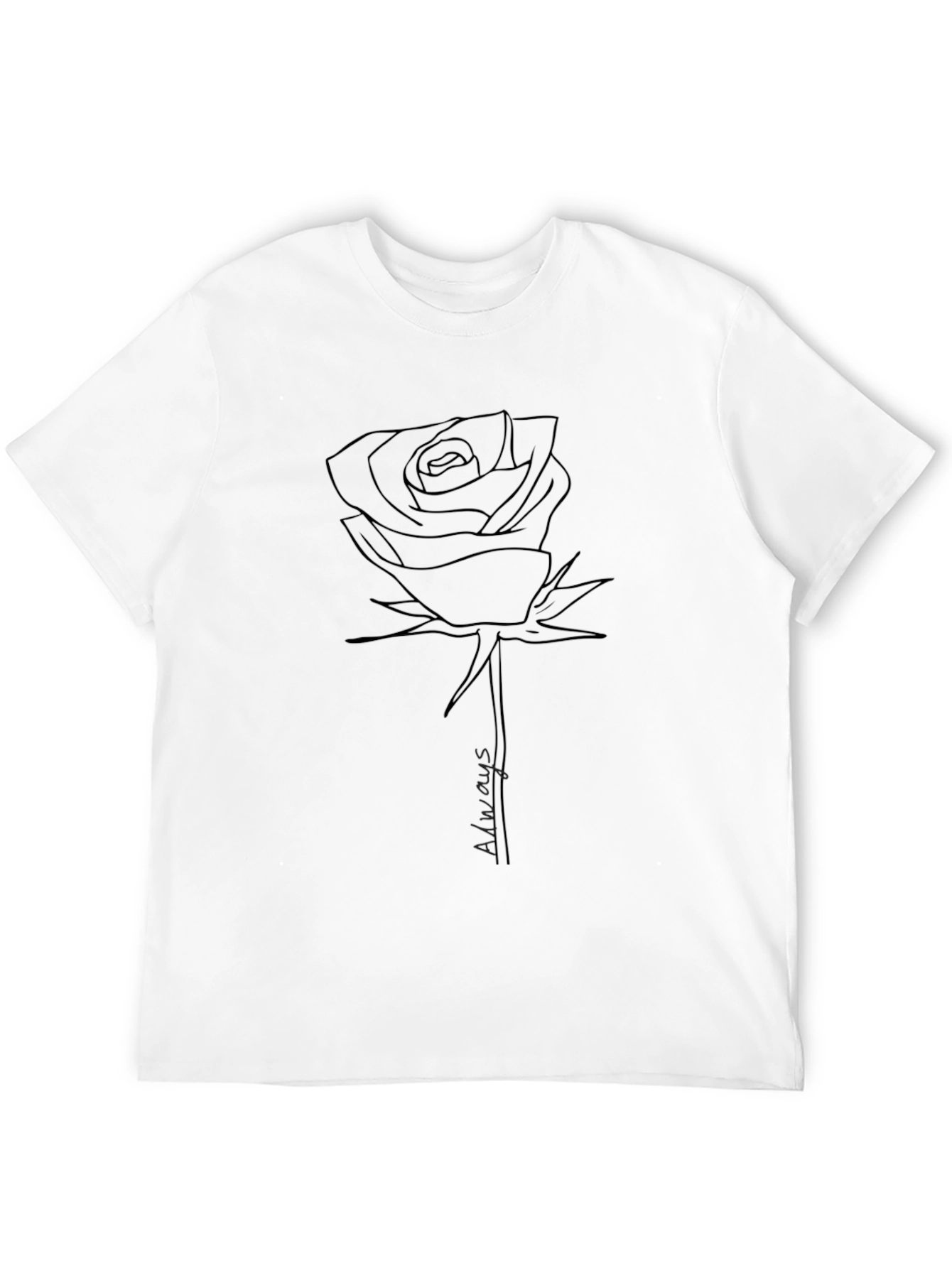 Black Rose Line Art Graphic Tee - Always view 12