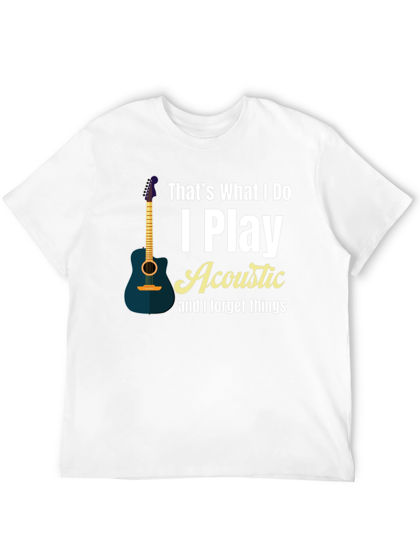 Black Acoustic Guitar Player Black T-Shirt view 12
