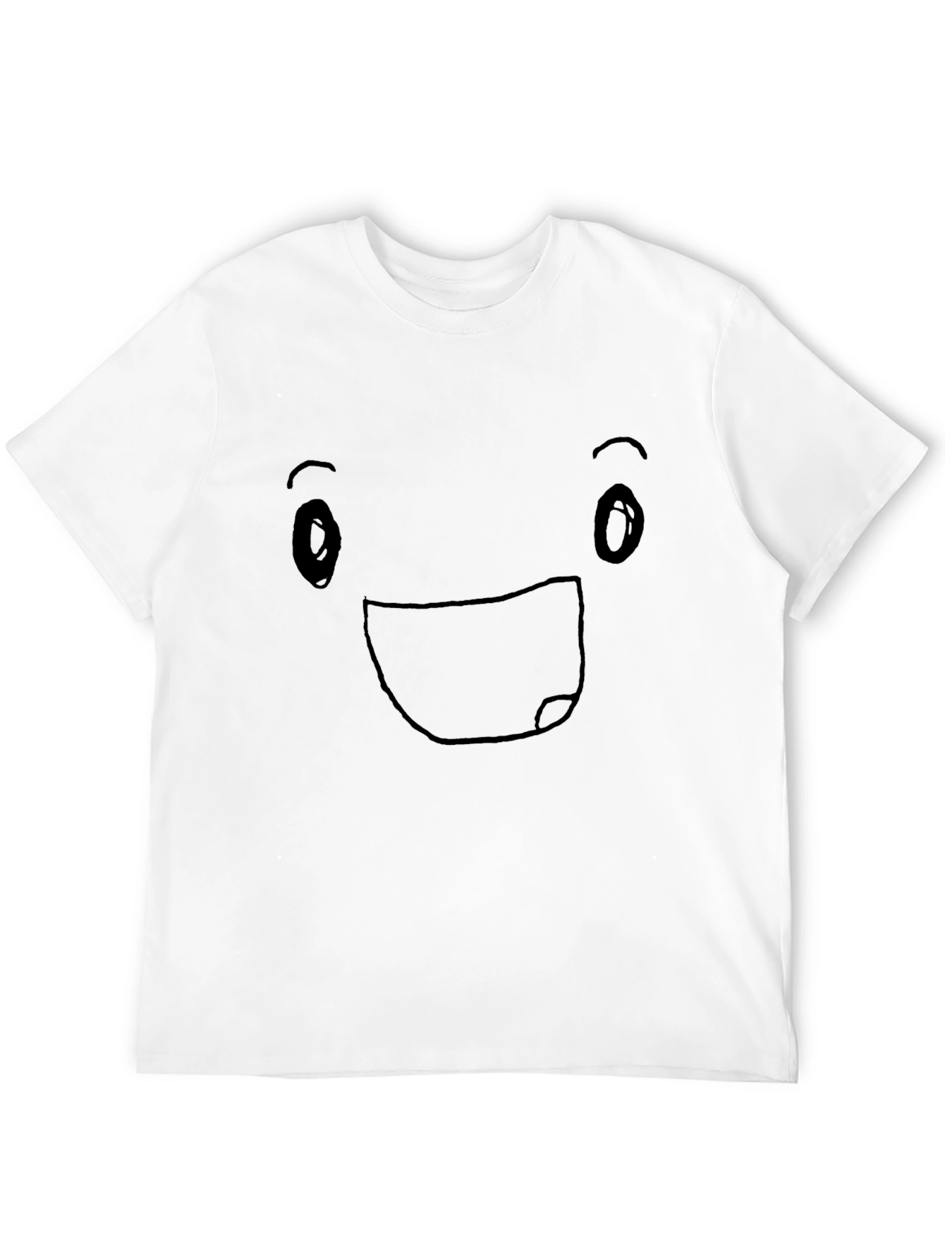 Black Happy Face Graphic Tee - Black Cotton Blend view 12