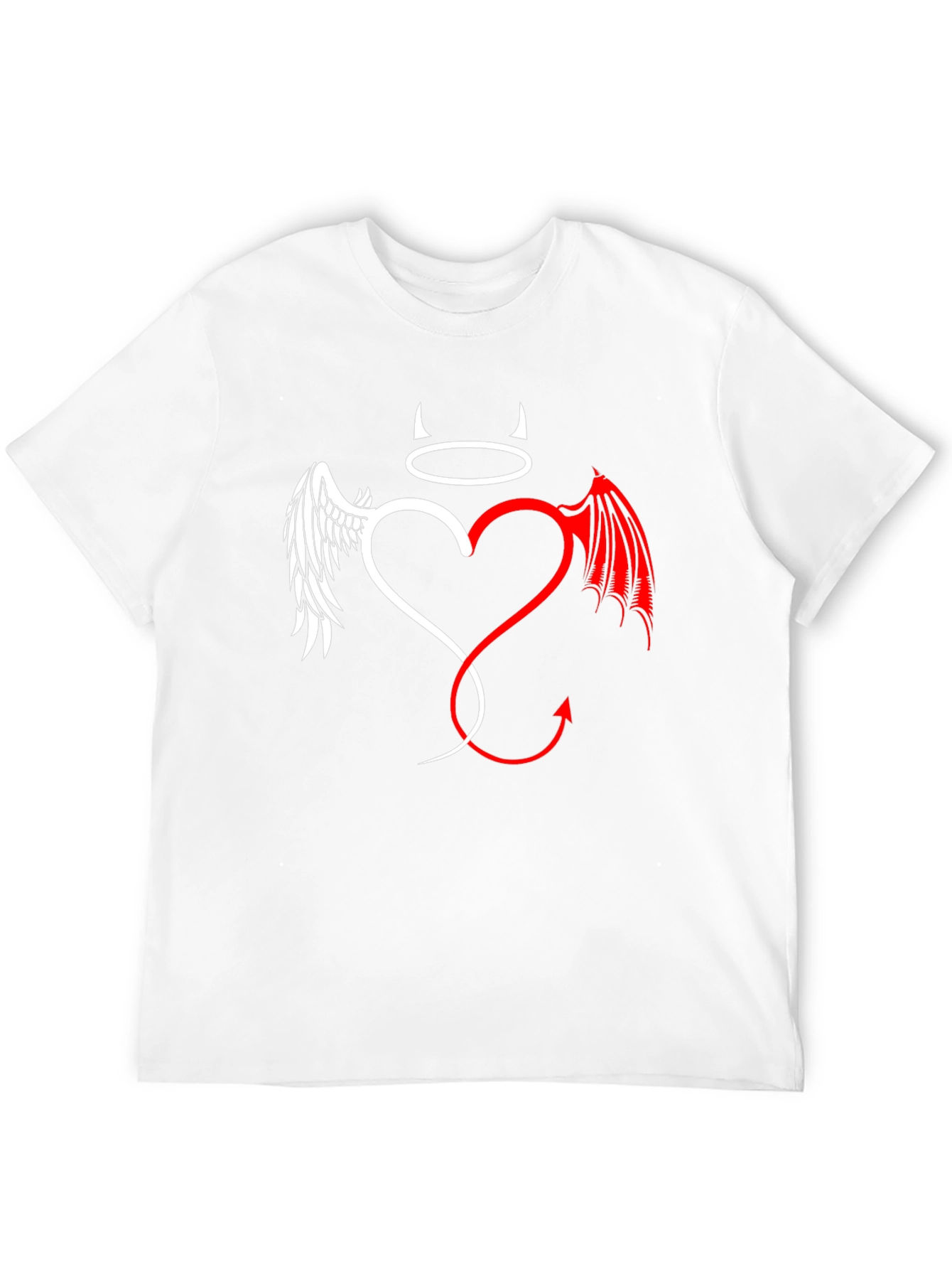 Black Angel & Devil Heart Graphic Tee - Unisex view 12
