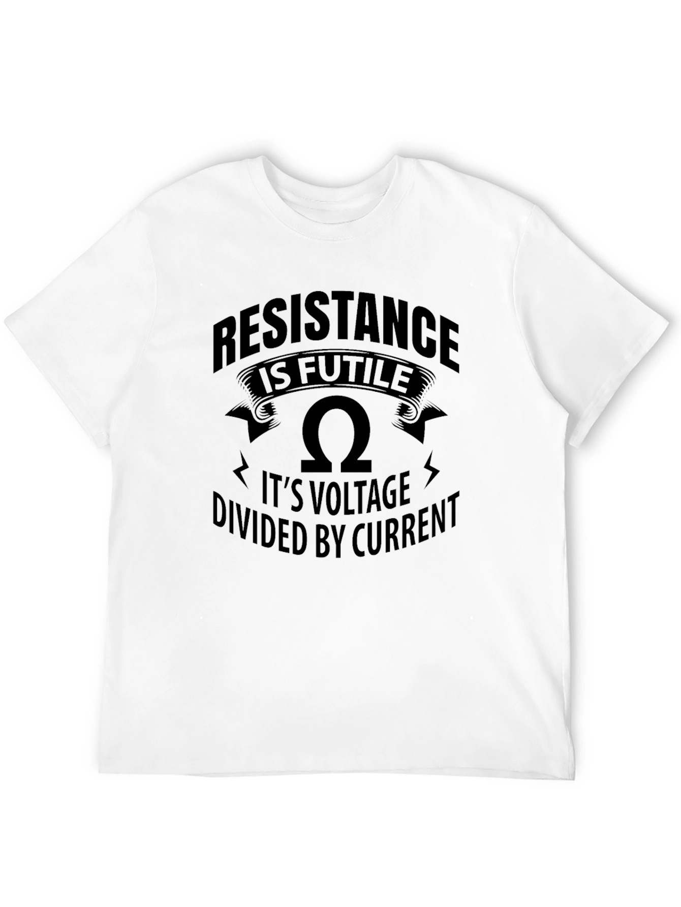 Black Resistance is Futile T-Shirt - Funny Ohm Law Physics Tee view 12