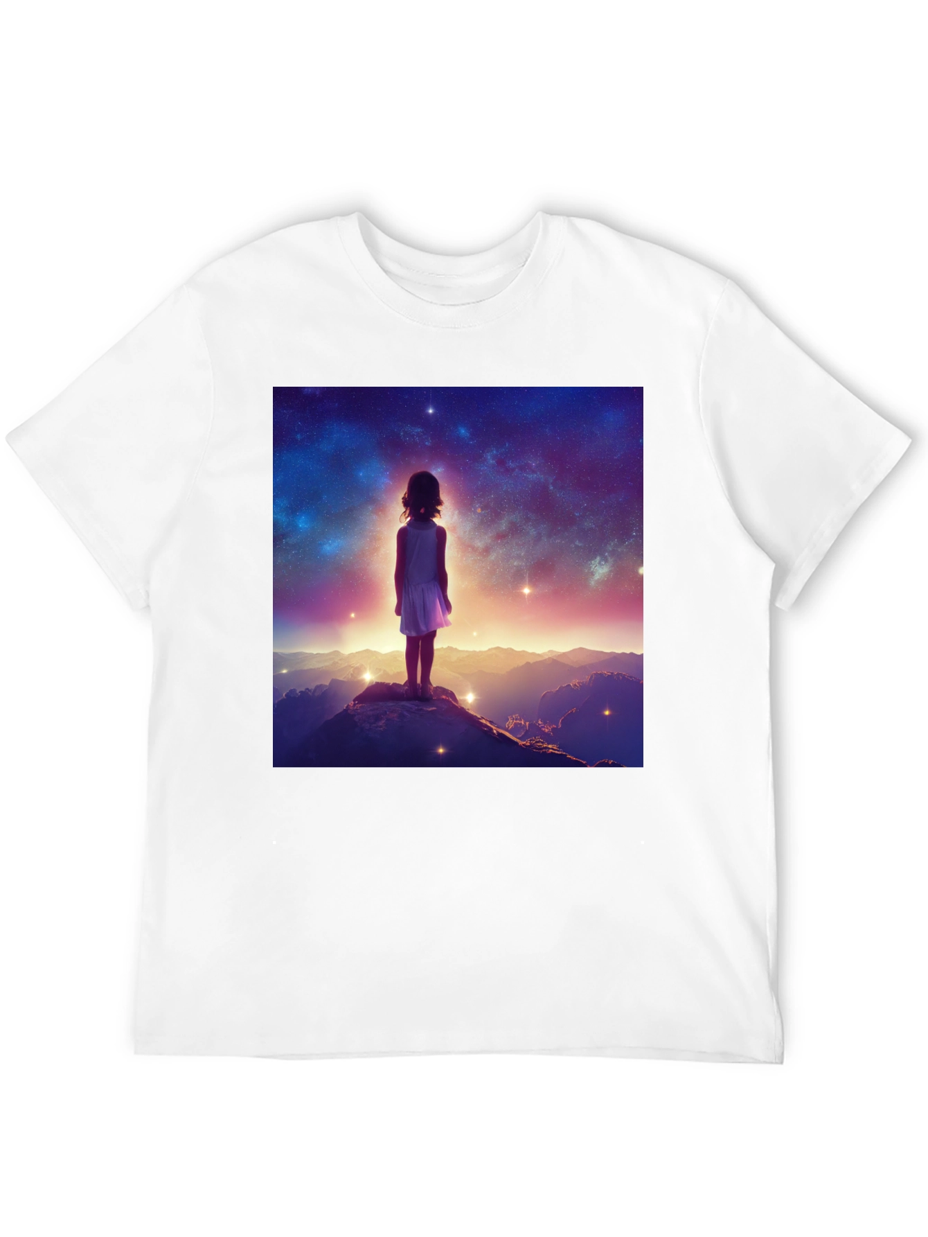 Black Cosmic Dreamer Graphic Tee - Black Cotton Blend view 12