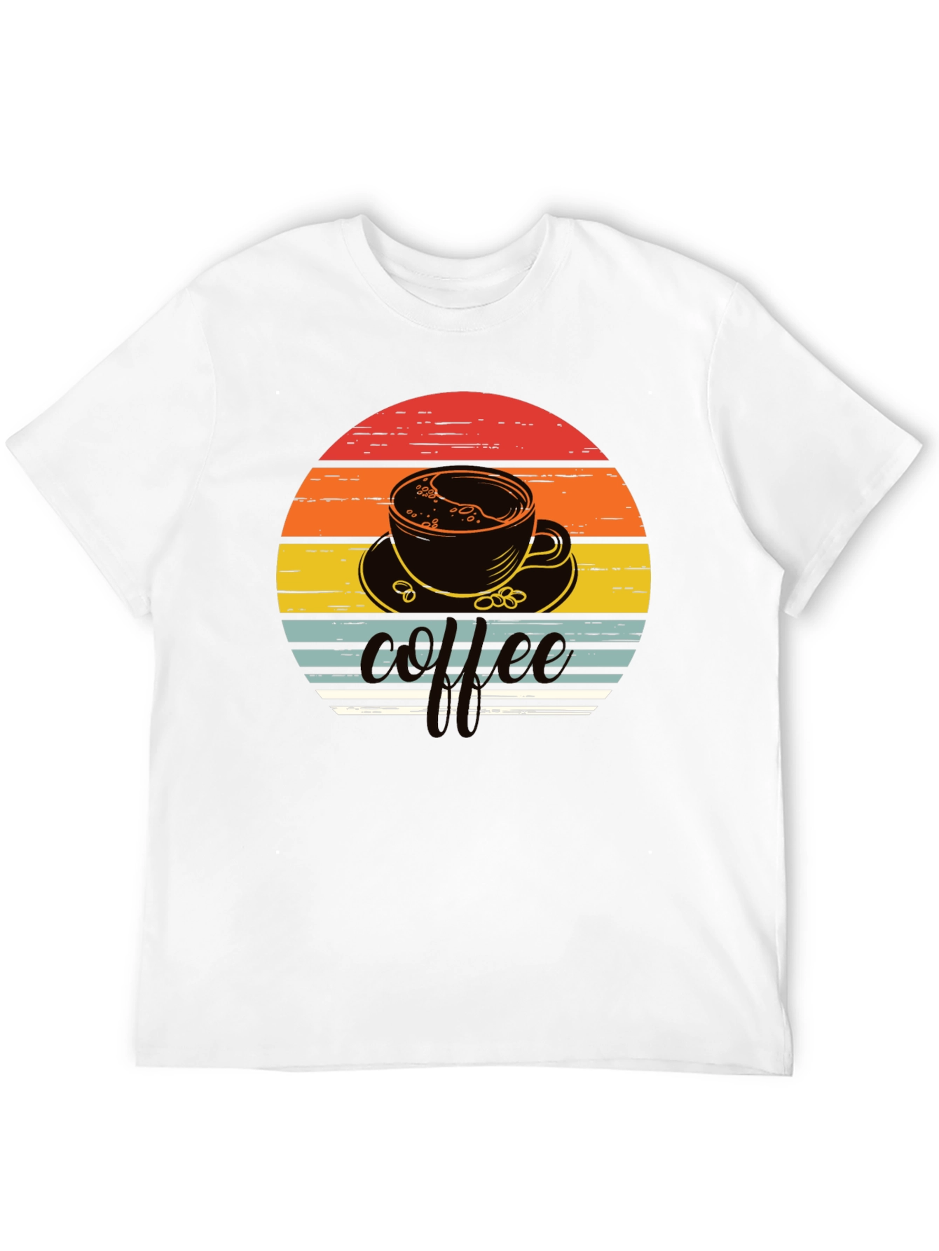 Black Coffee Sunset Graphic Tee - Retro Style Shirt view 12