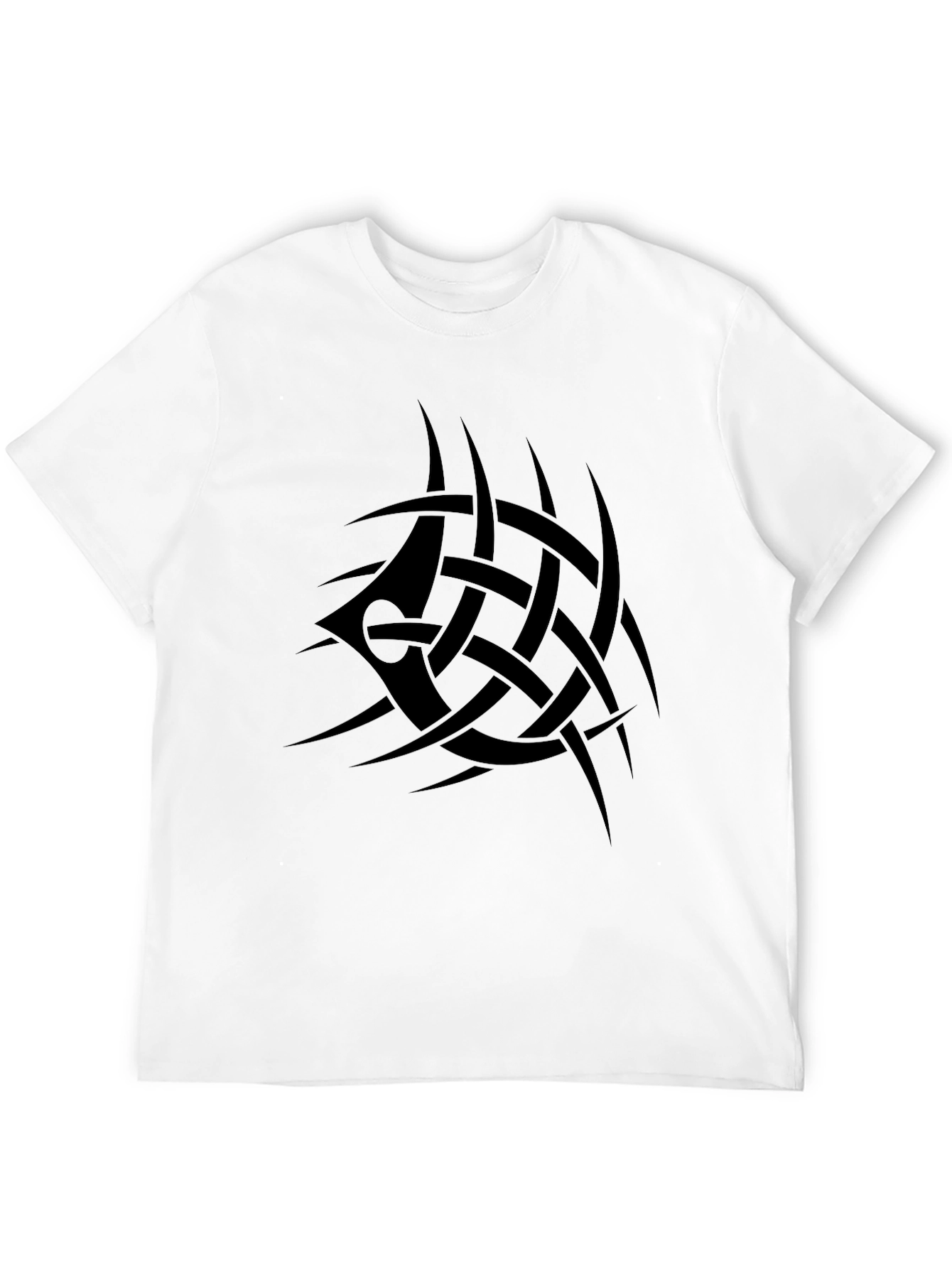 Black Men's Black Tribal Tattoo Graphic T-Shirt view 12