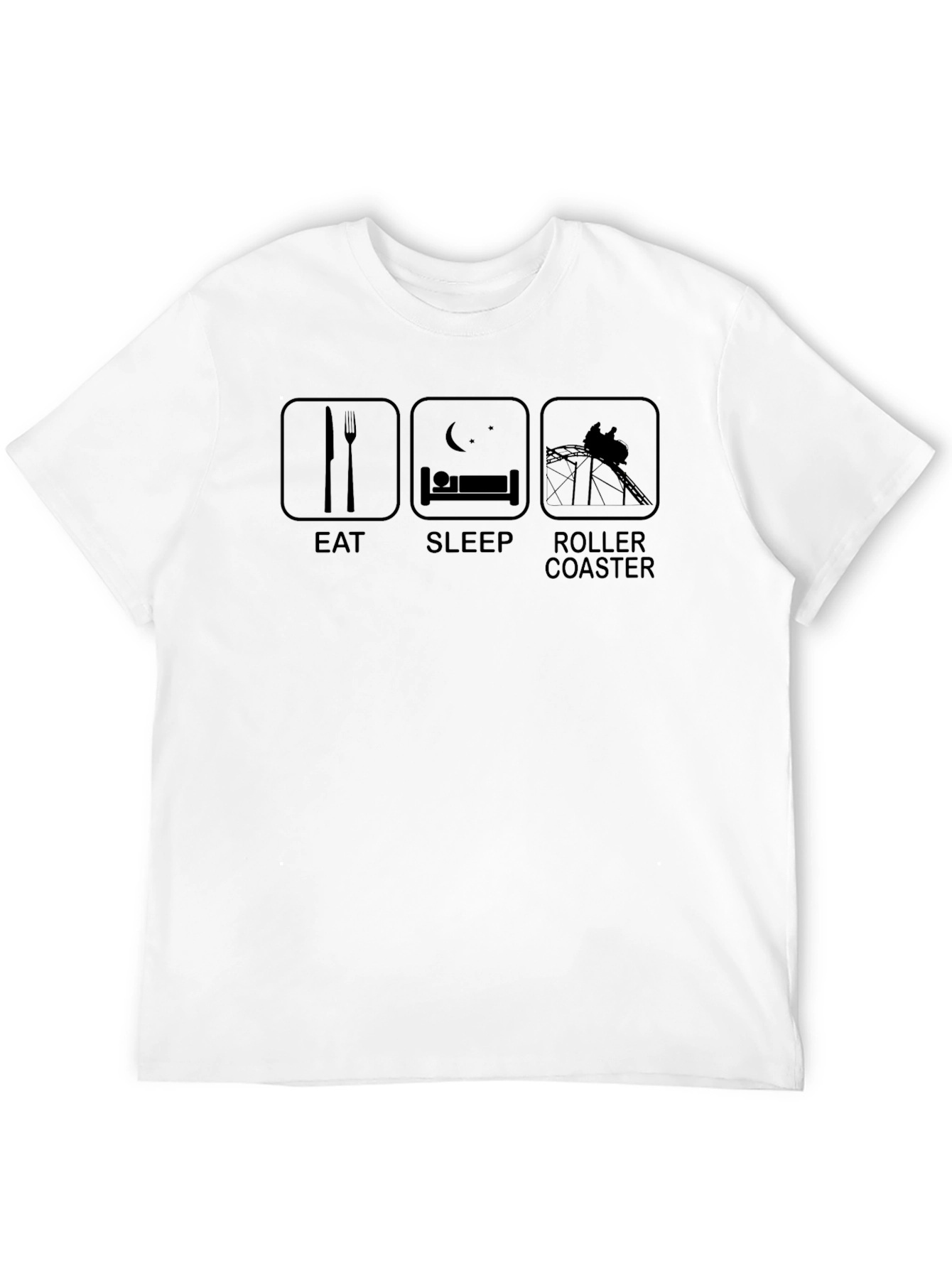 Black Eat Sleep Roller Coaster T-Shirt - Black Graphic Tee view 12