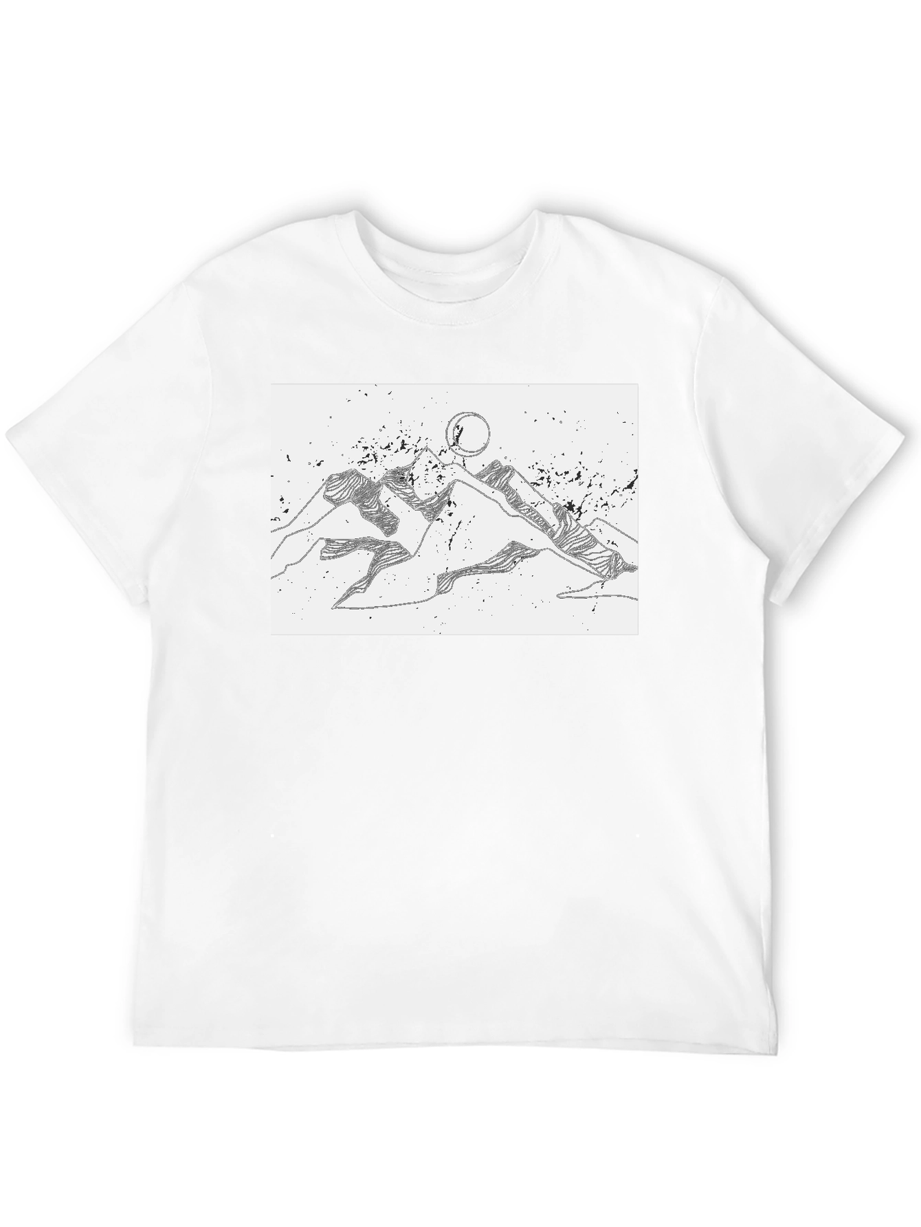 Black Mountainscape Graphic Tee - Black Cotton Blend view 12