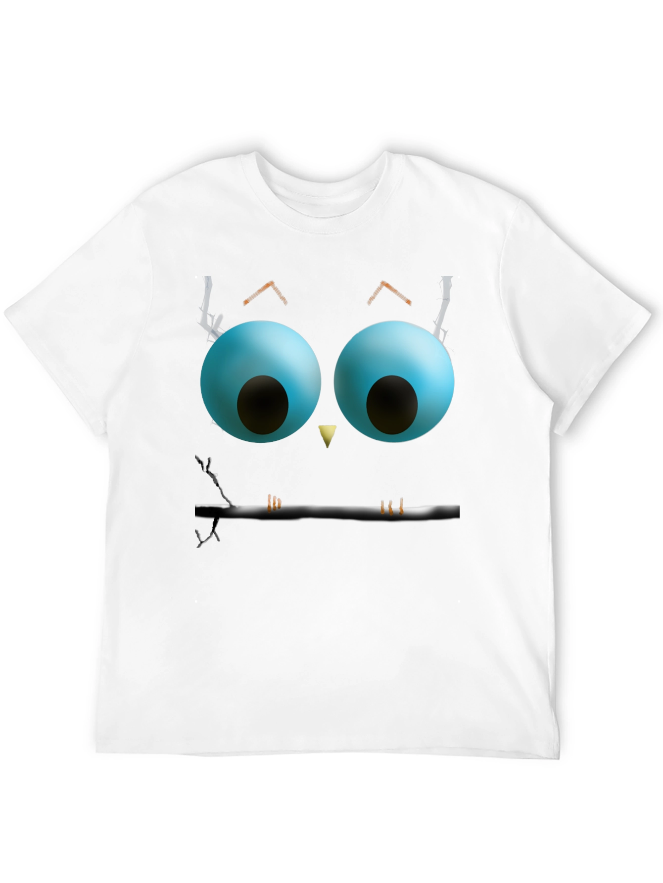 Black Whimsical Owl Face Graphic Tee - Black view 12