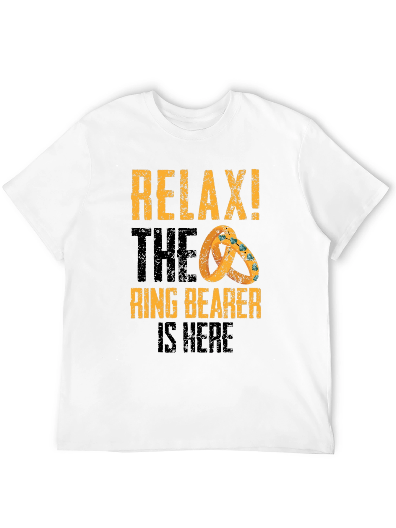 Black Relax! The Ring Bearer Is Here Graphic T-Shirt view 12