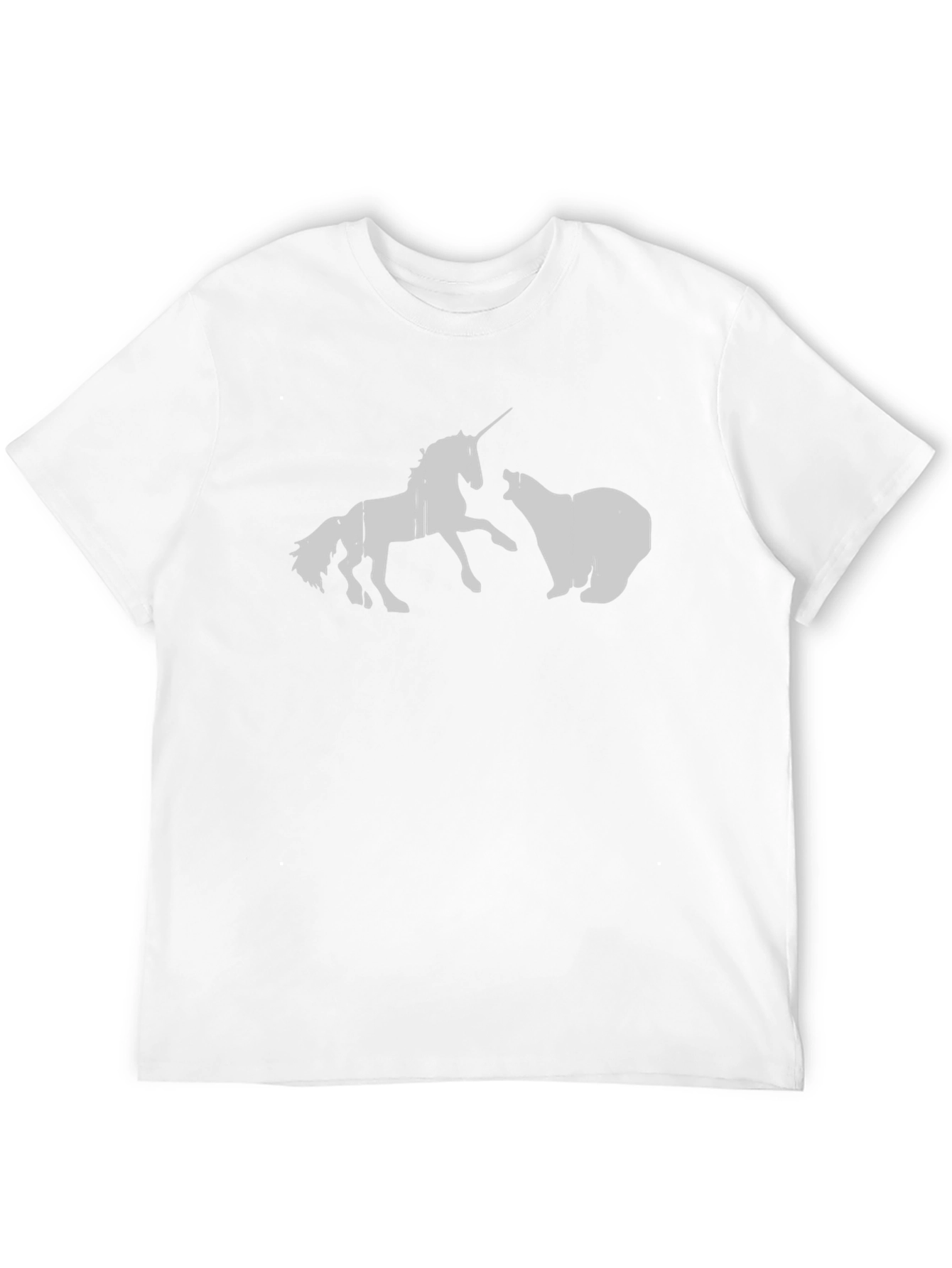 Black Unicorn vs Bear Graphic T-Shirt view 12