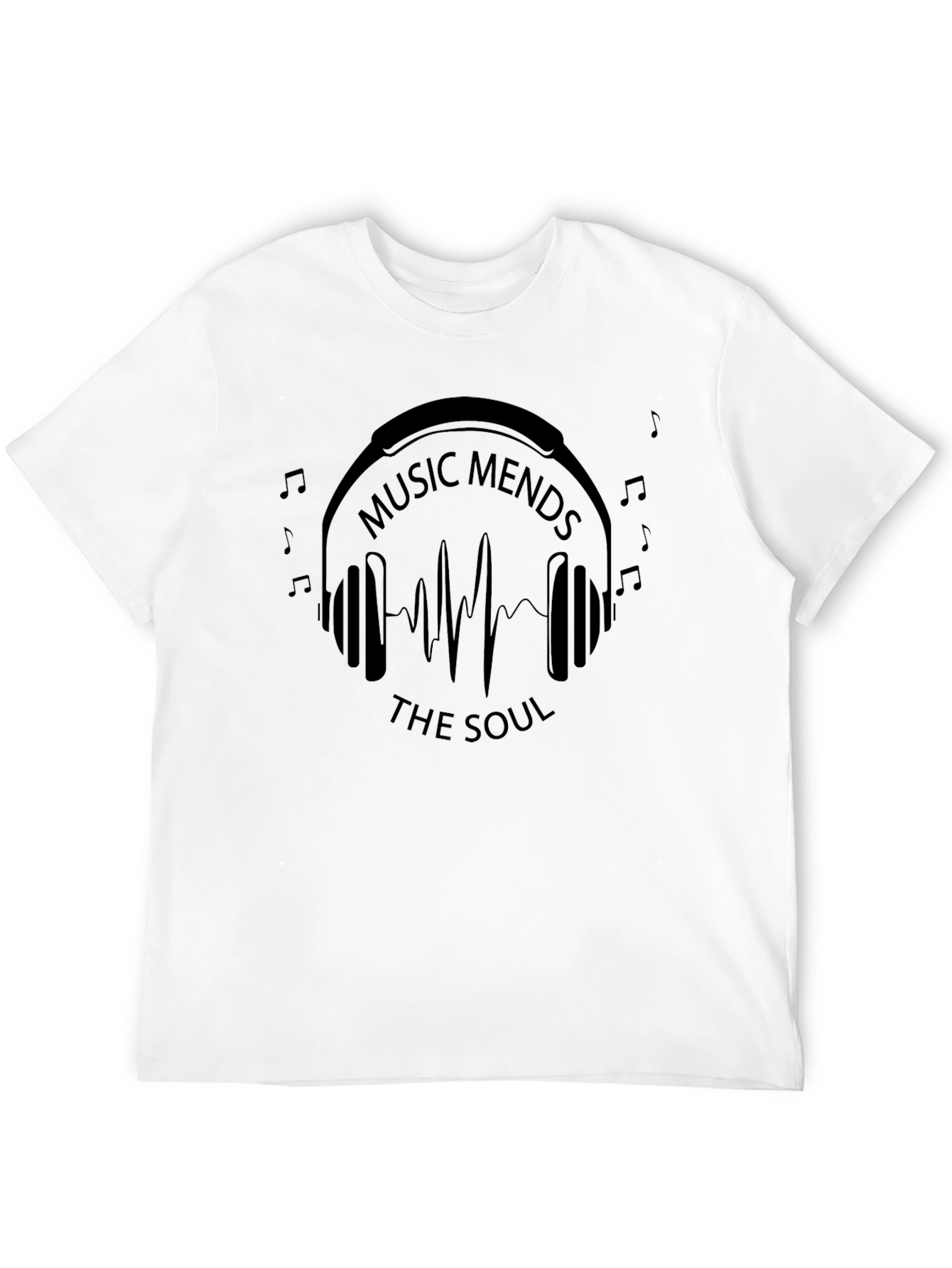 Black Music Mends Soul Graphic Tee - Black Casual T-Shirt view 12