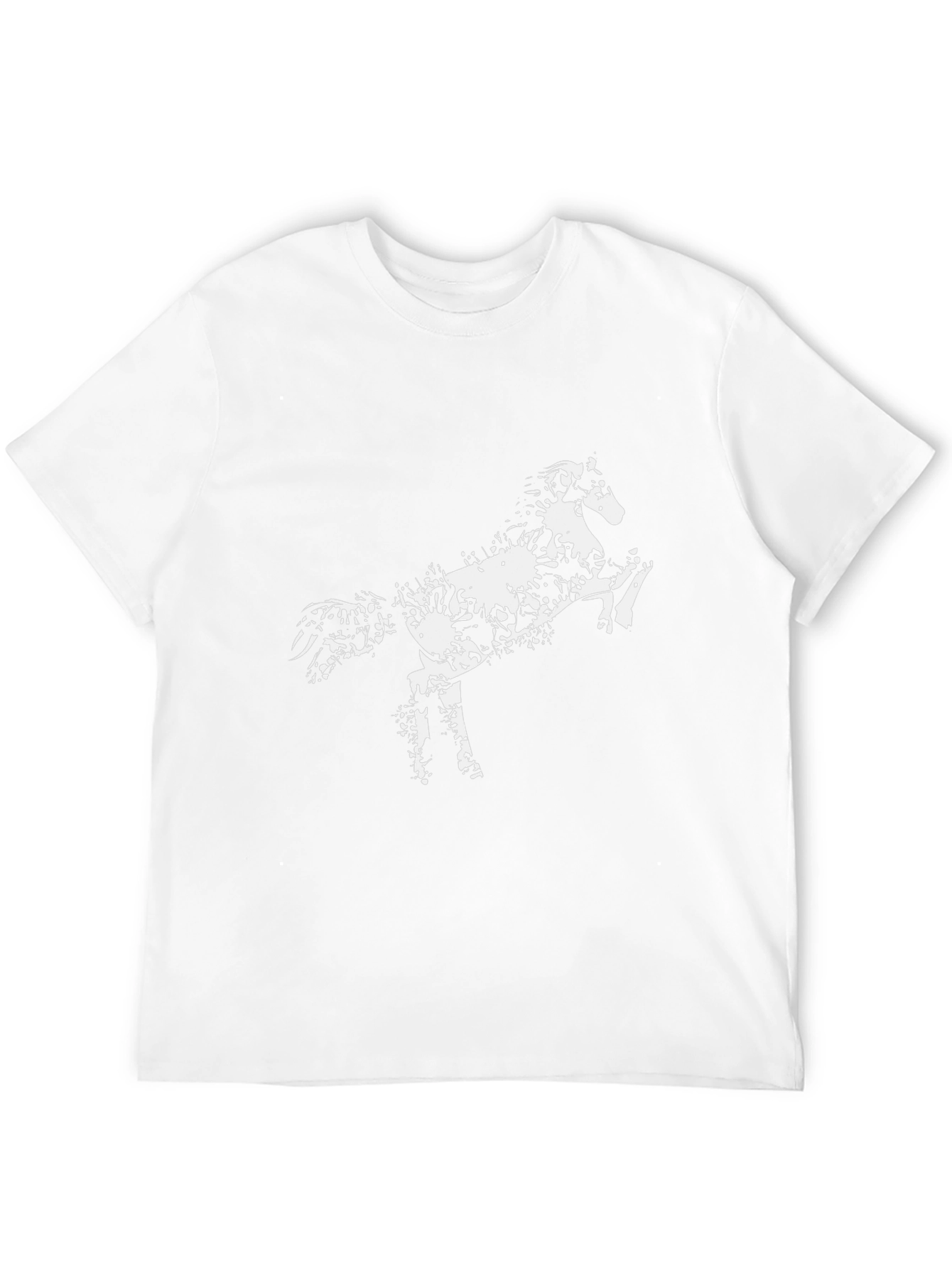 Black Stylish Black Horse Graphic Tee view 12