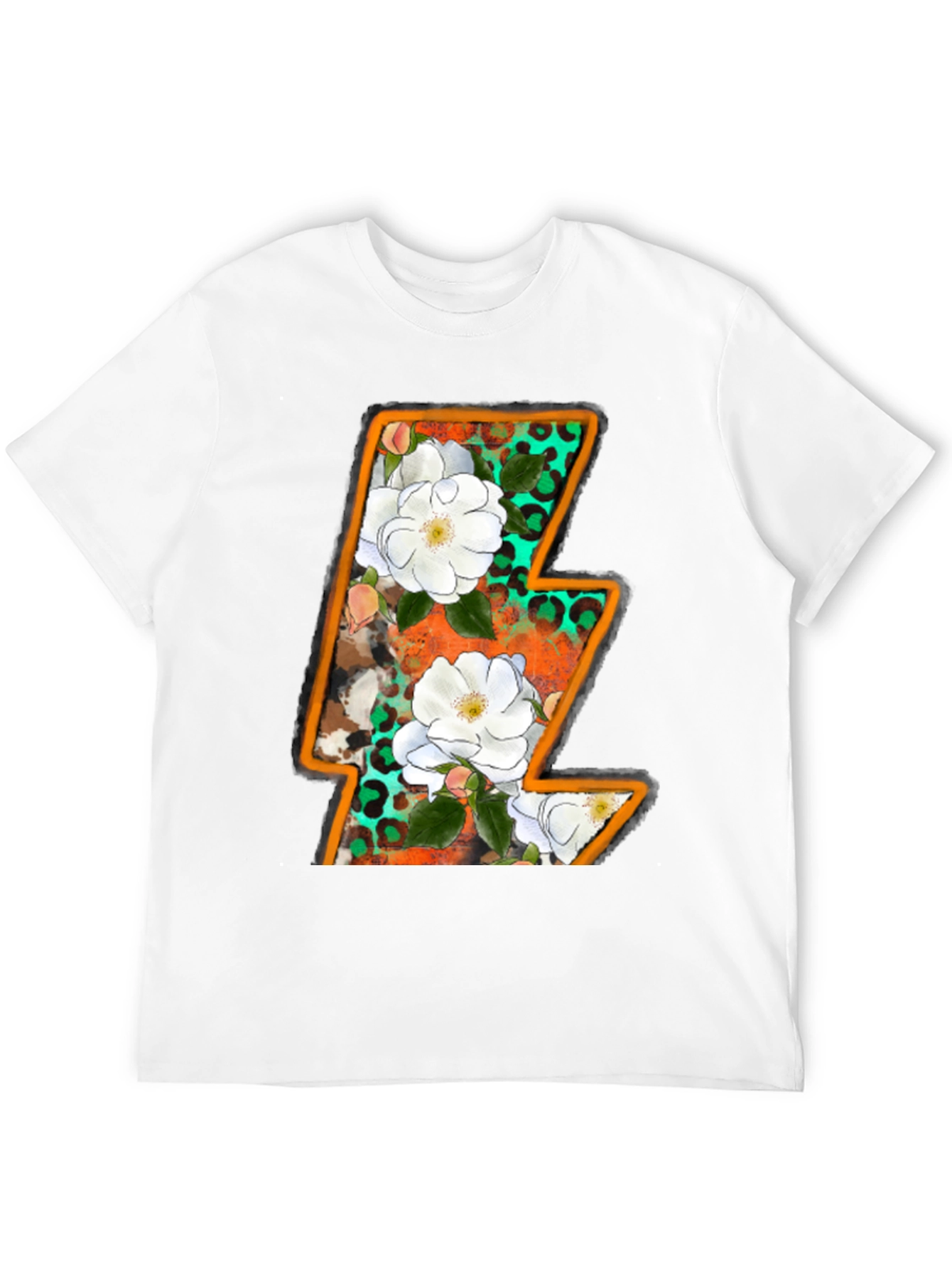 Black Floral Lightning Bolt Graphic Tee view 12