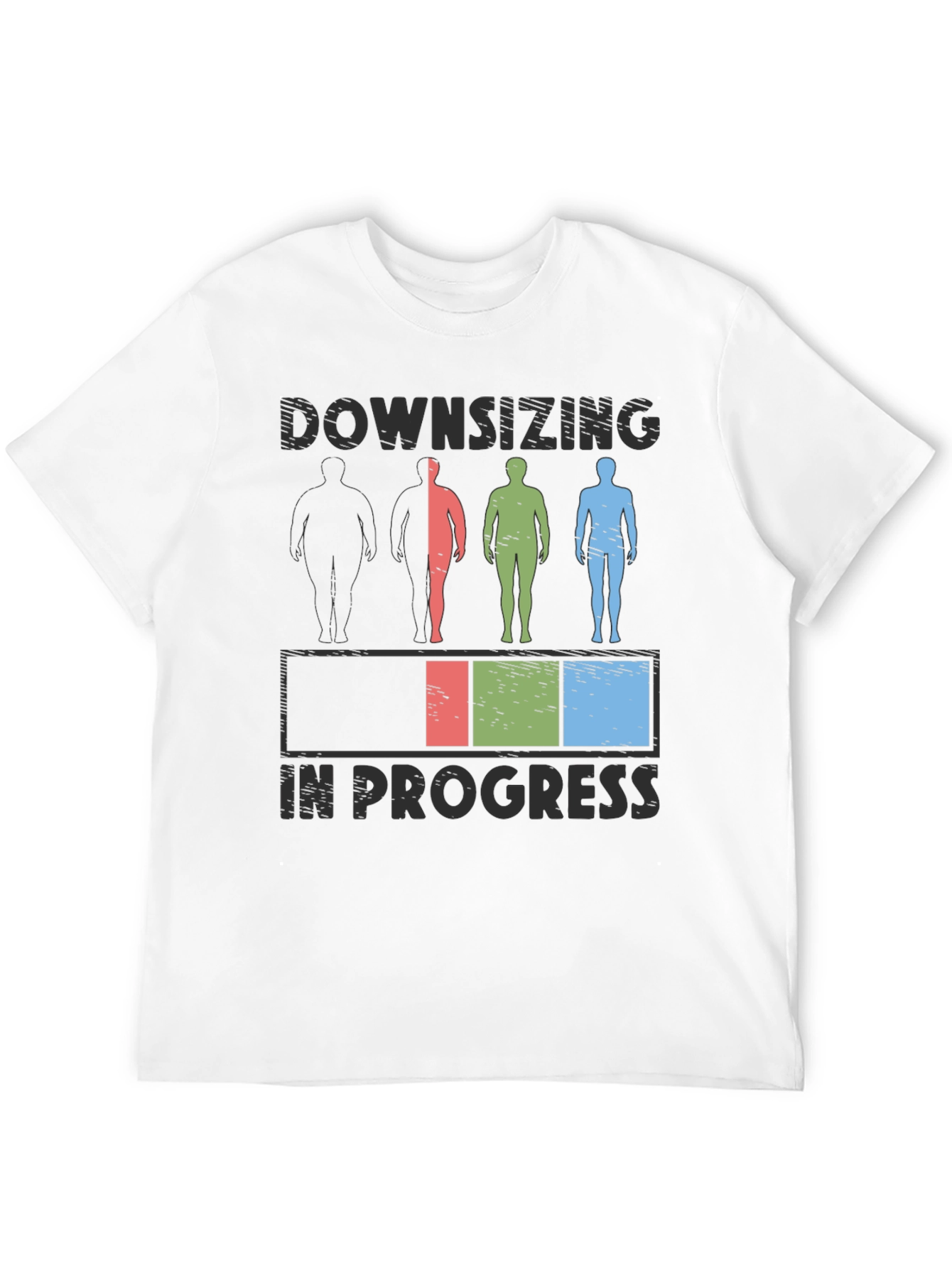 Black Downsizing In Progress T-Shirt - Weight Loss Humor view 12