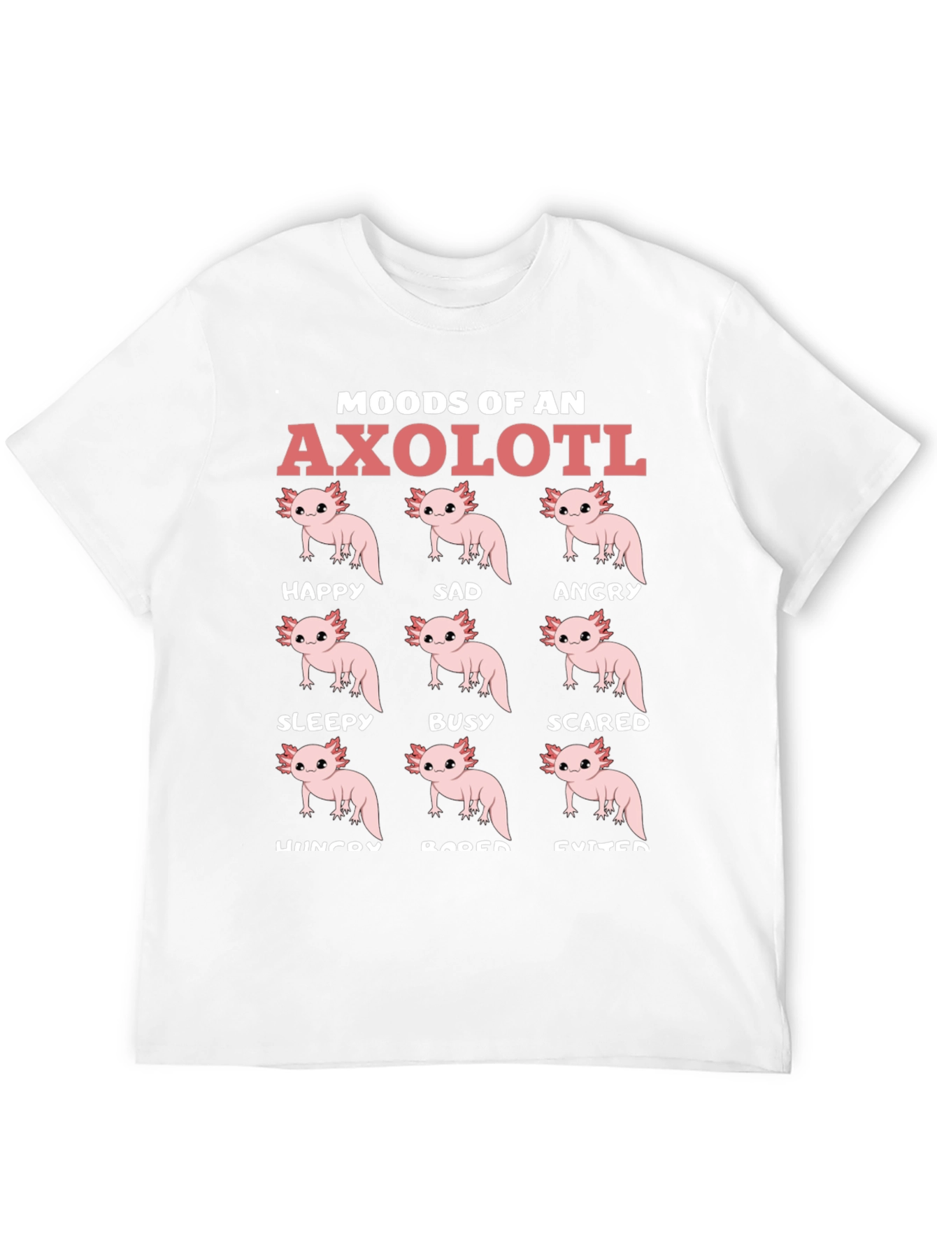 Black Axolotl Moods Funny Graphic Tee view 12