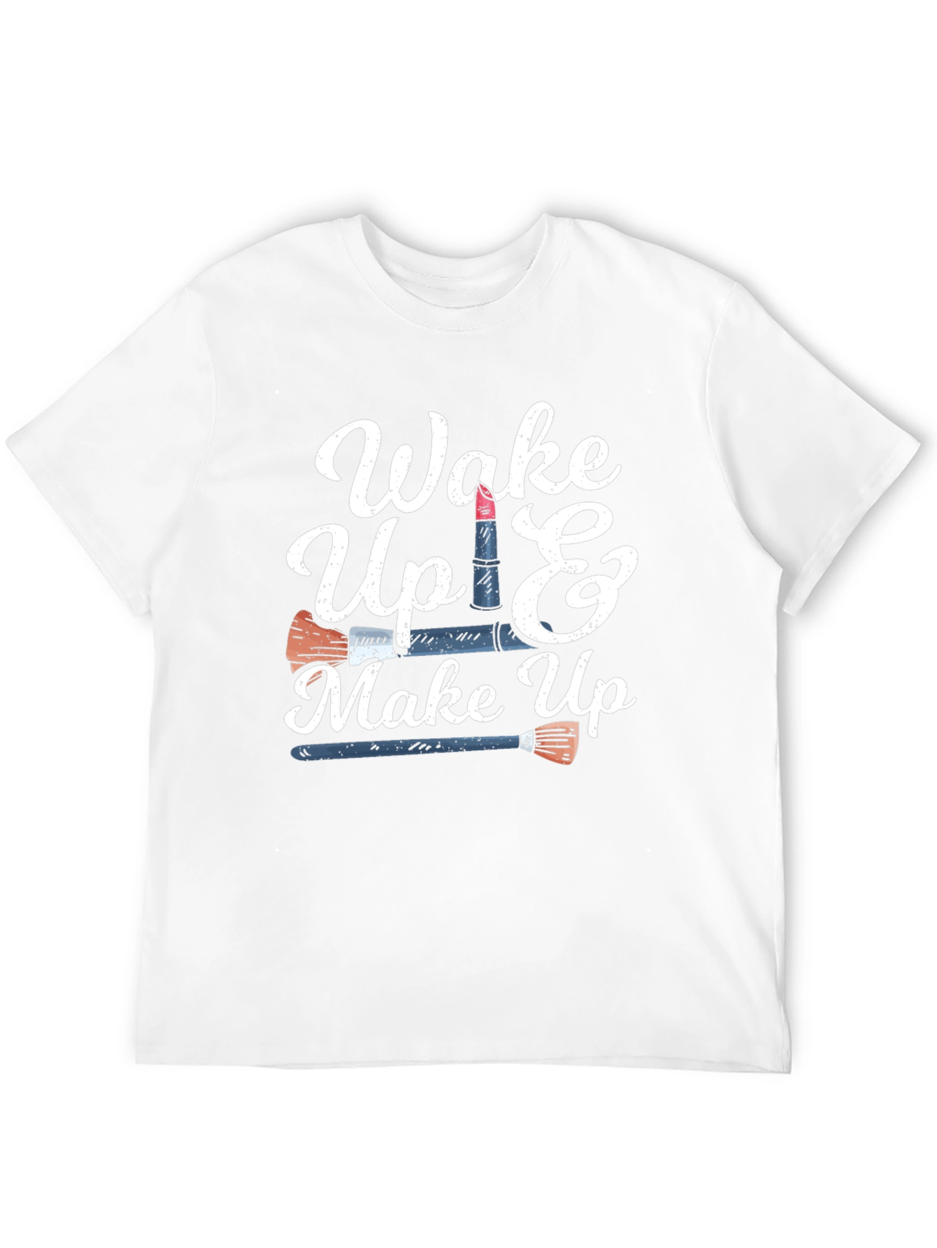 Black Wake Up & Makeup Graphic Tee - Trendy & Comfy! view 12