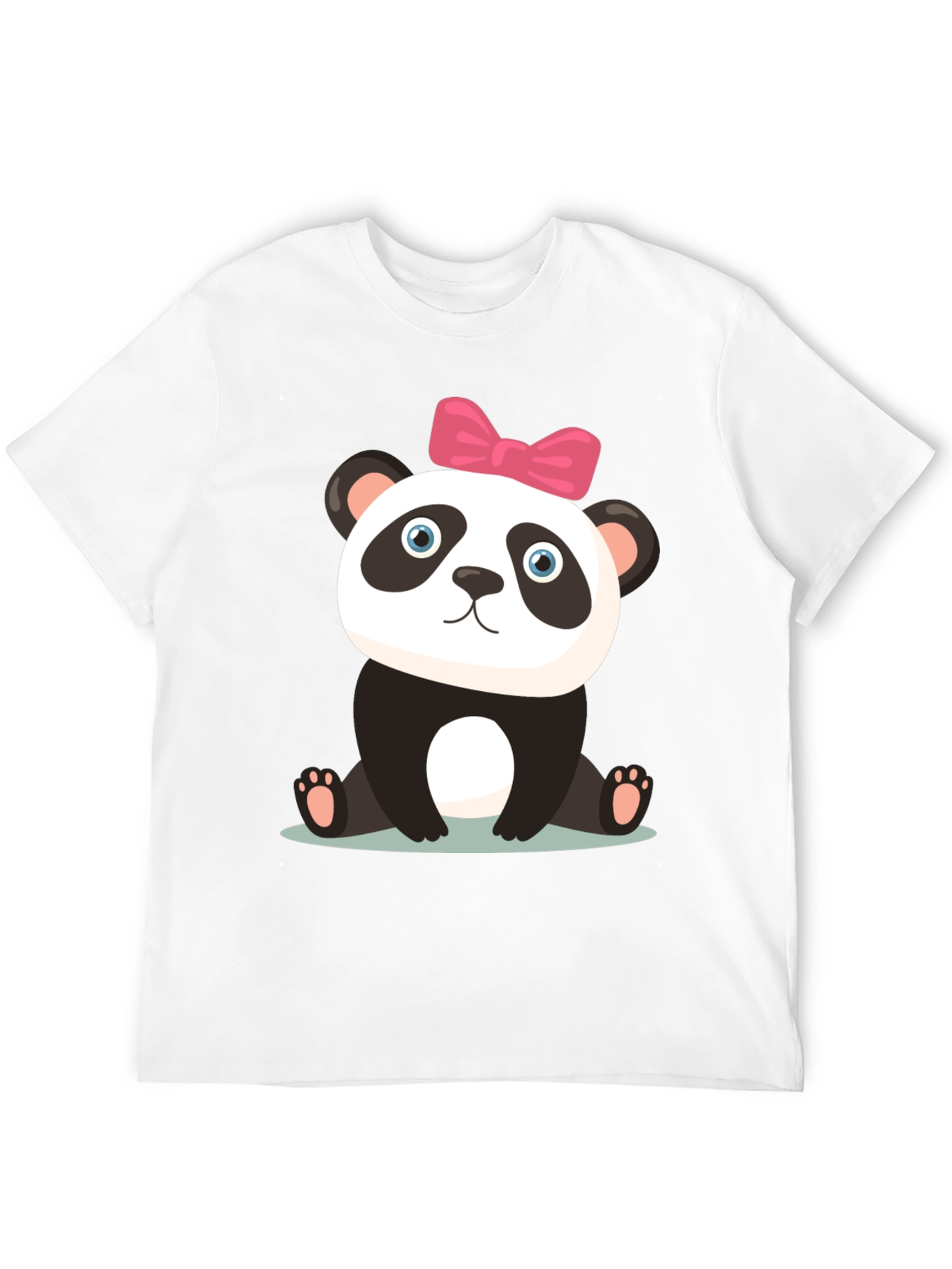 Black Cute Panda Bear Graphic Black T-Shirt view 12