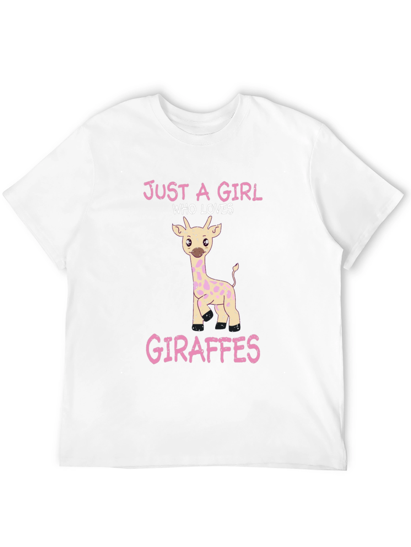 Black Just a Girl Who Loves Giraffes T-Shirt view 12