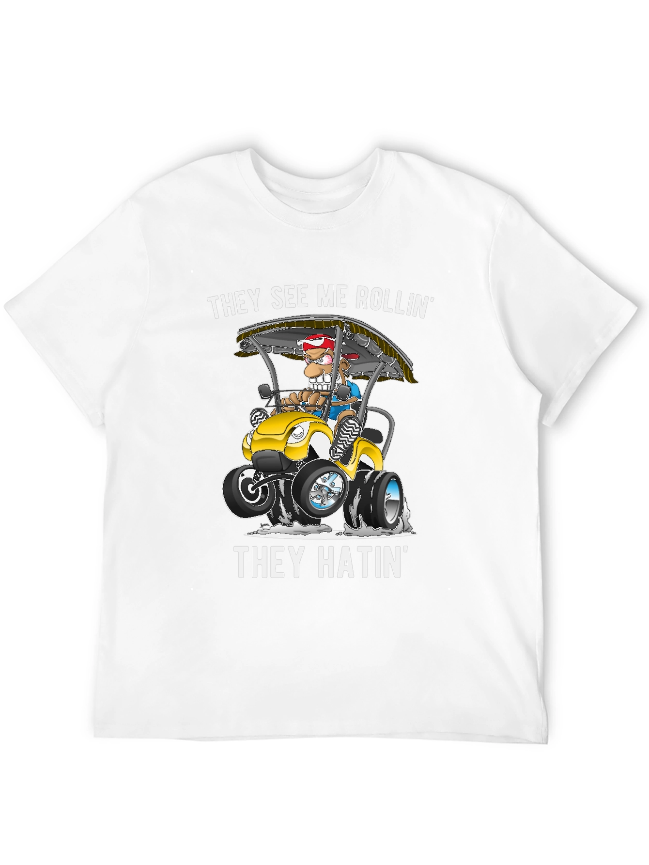 Black They See Me Rollin' T-Shirt Funny Graphic Tee view 12