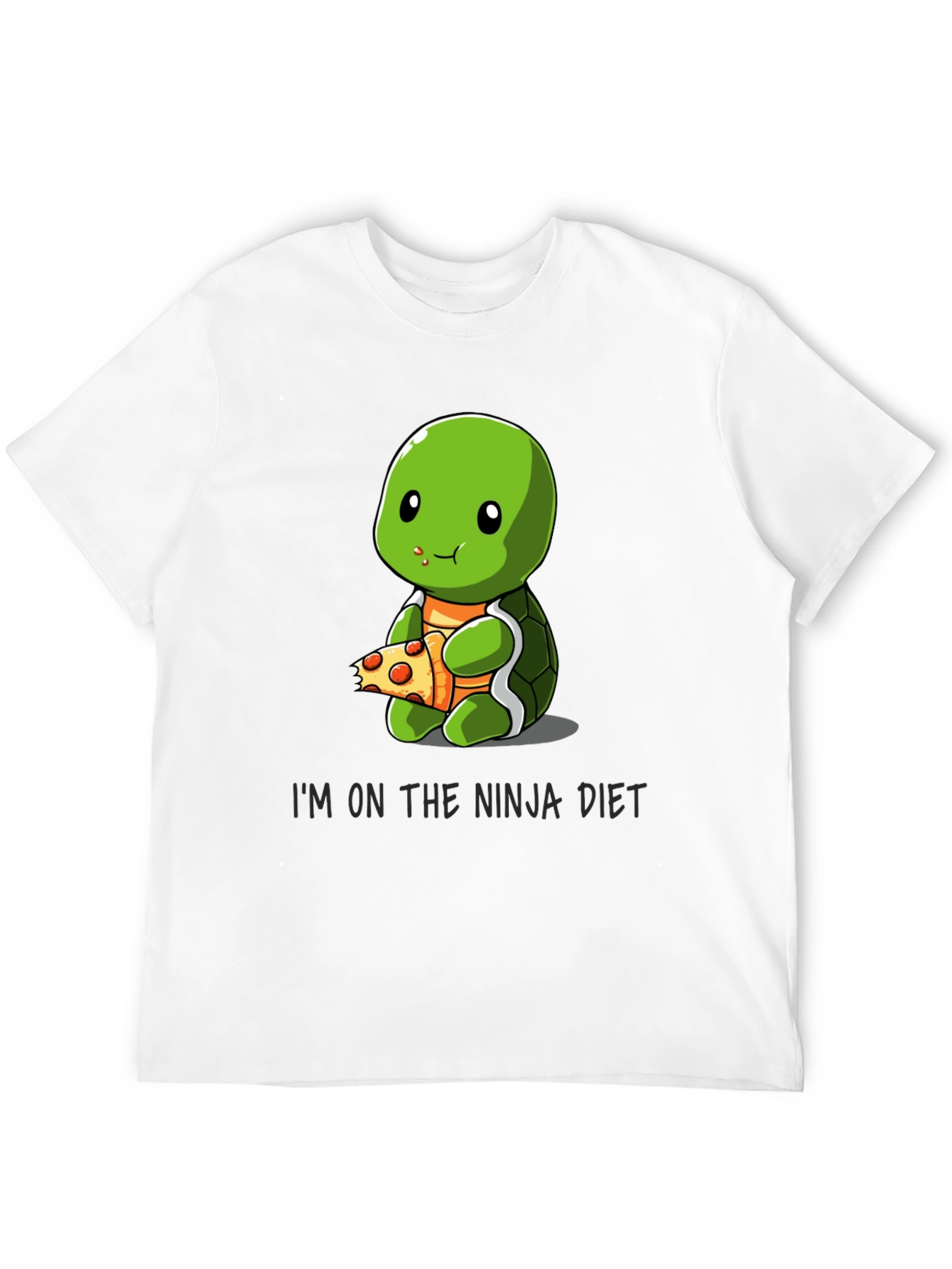 Black Ninja Turtle Diet T-Shirt Funny Pizza Lover Tee view 12