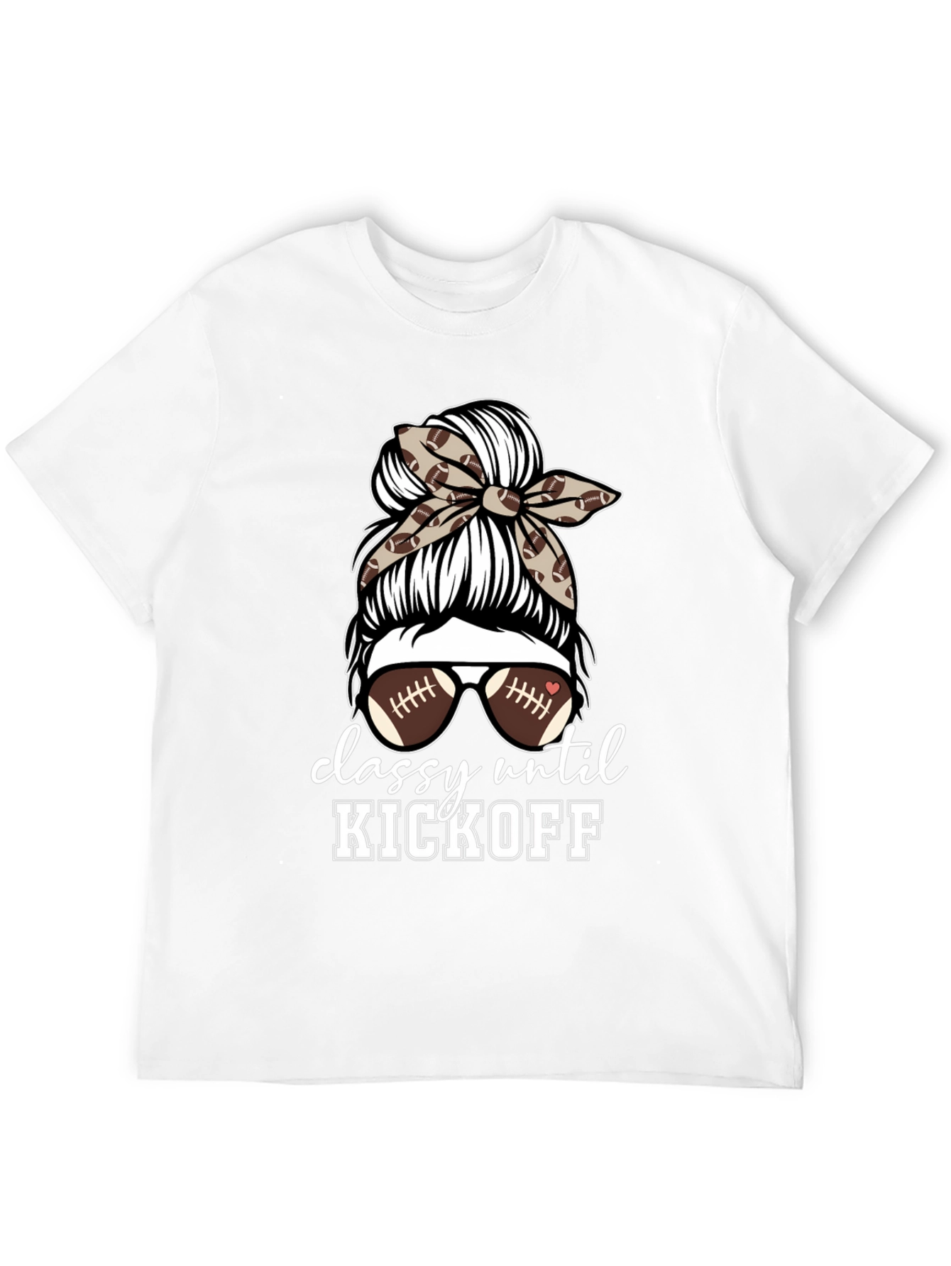 Black Classy Until Kickoff Football Mom T-Shirt view 12