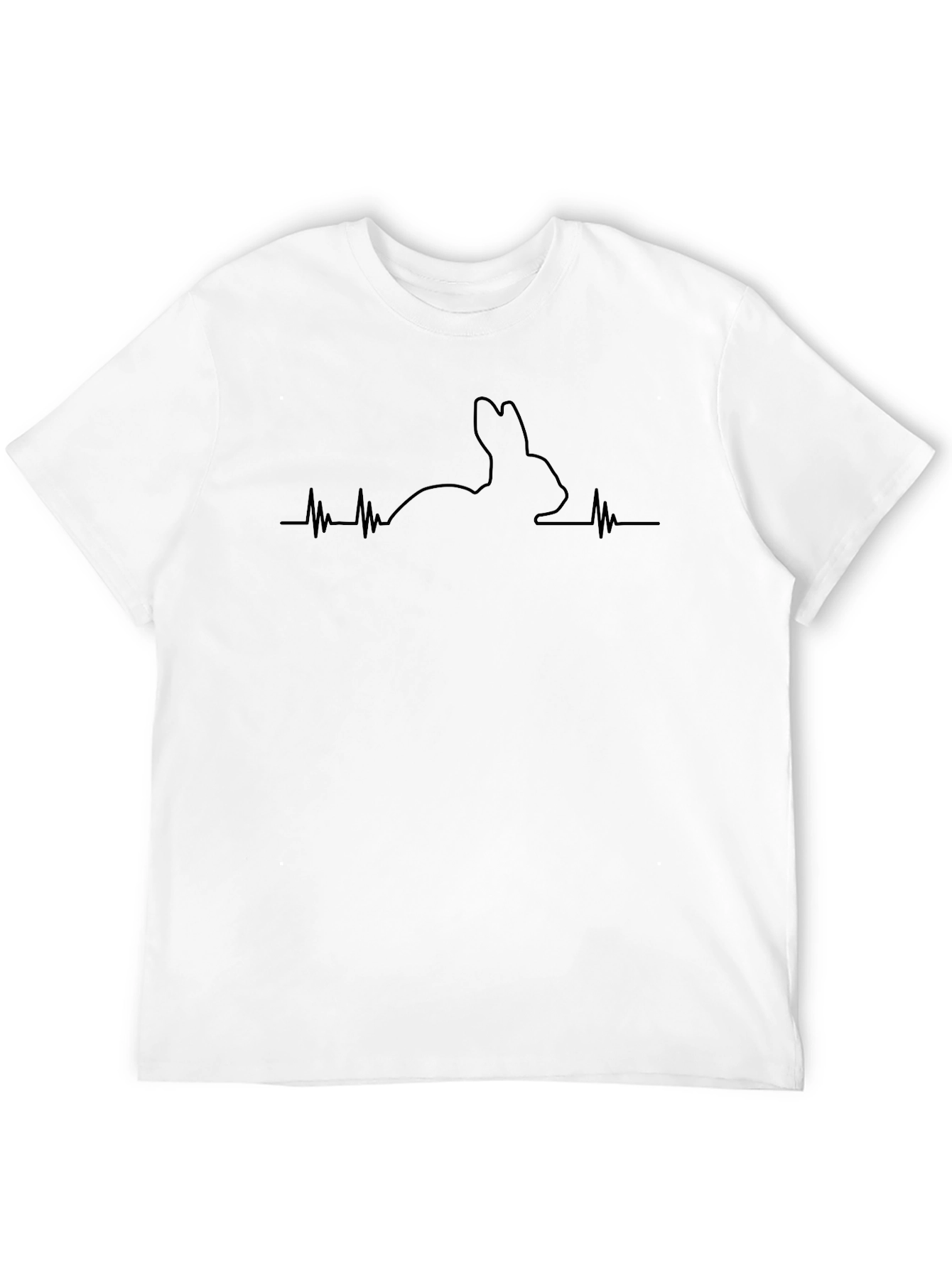 Black Rabbit Heartbeat Graphic Tee - Men's Black T-Shirt view 12
