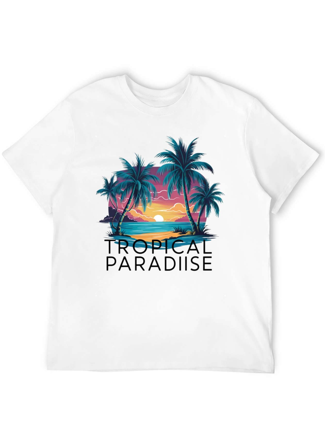 Black Tropical Paradise Graphic Tee - Island Getaway view 12
