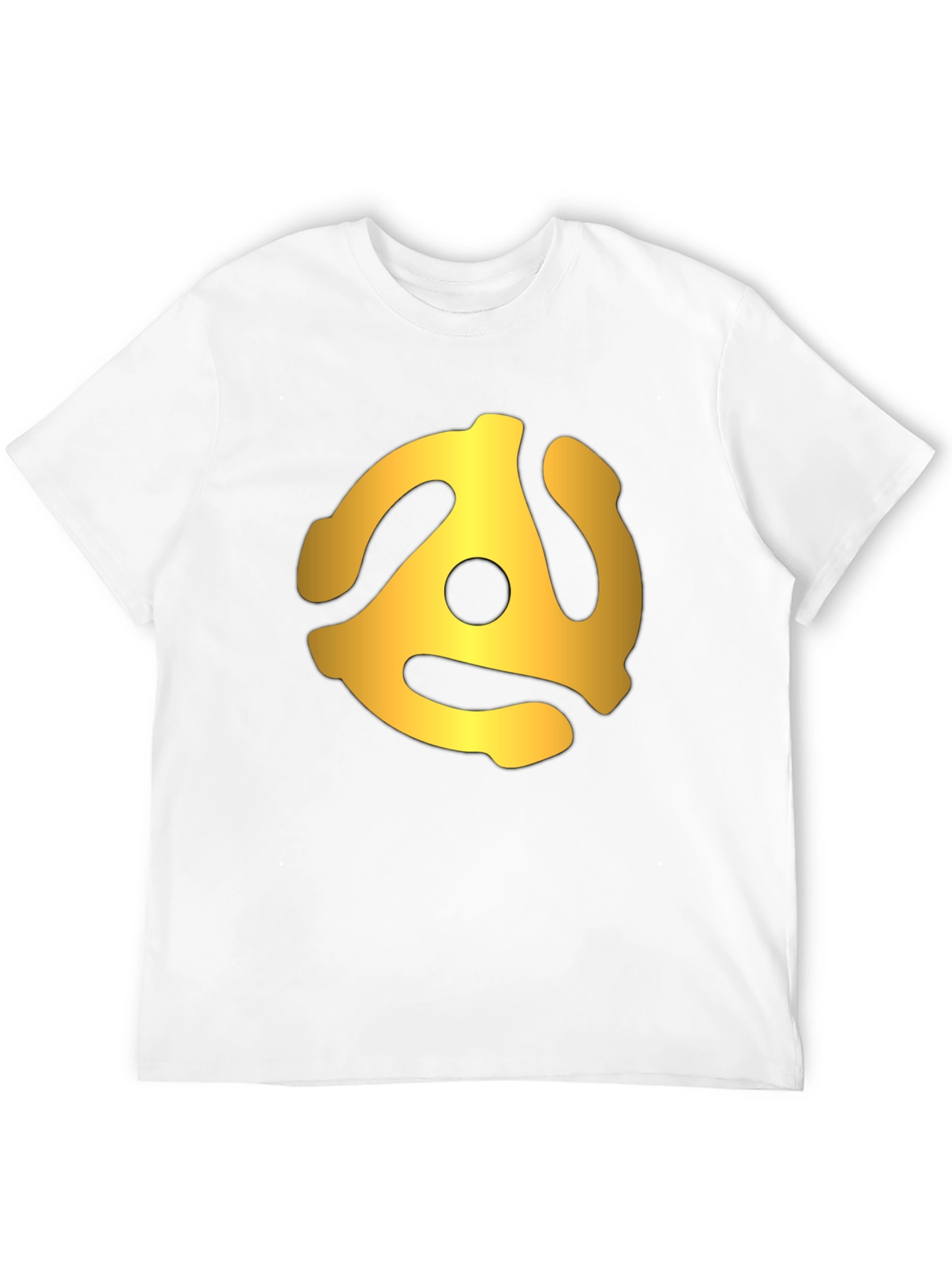 Black Retro Gold Record Adapter Black T-Shirt view 12