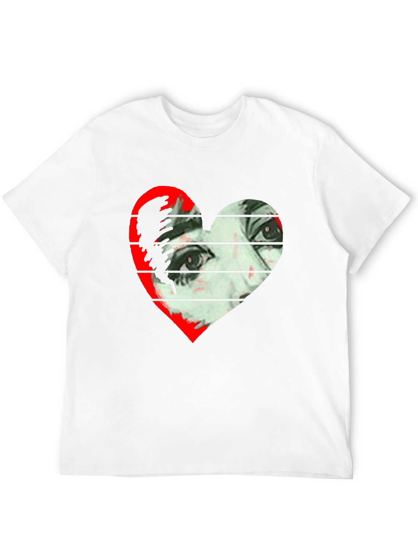Black Heart Eyes Graphic Tee - Modern Art T-Shirt view 12