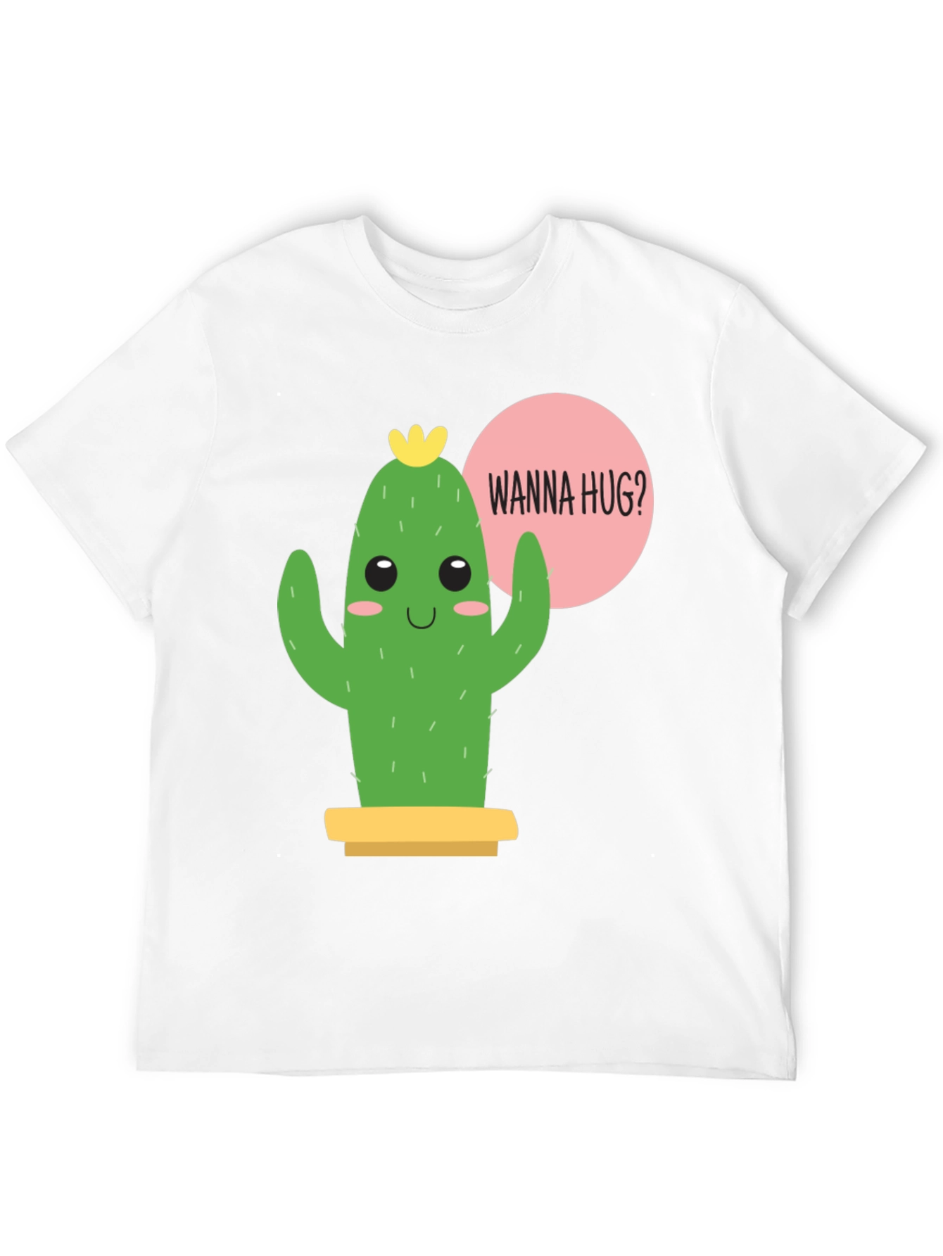 Black Cute Cactus Graphic Tee - Wanna Hug? view 12