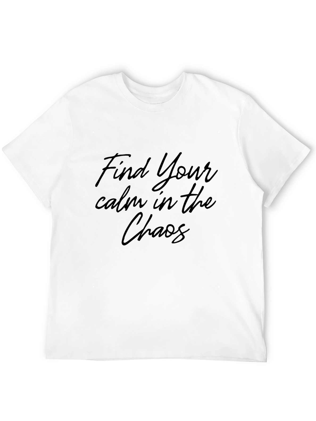 Black Men's 'Find Your Calm' Black Graphic Tee view 12