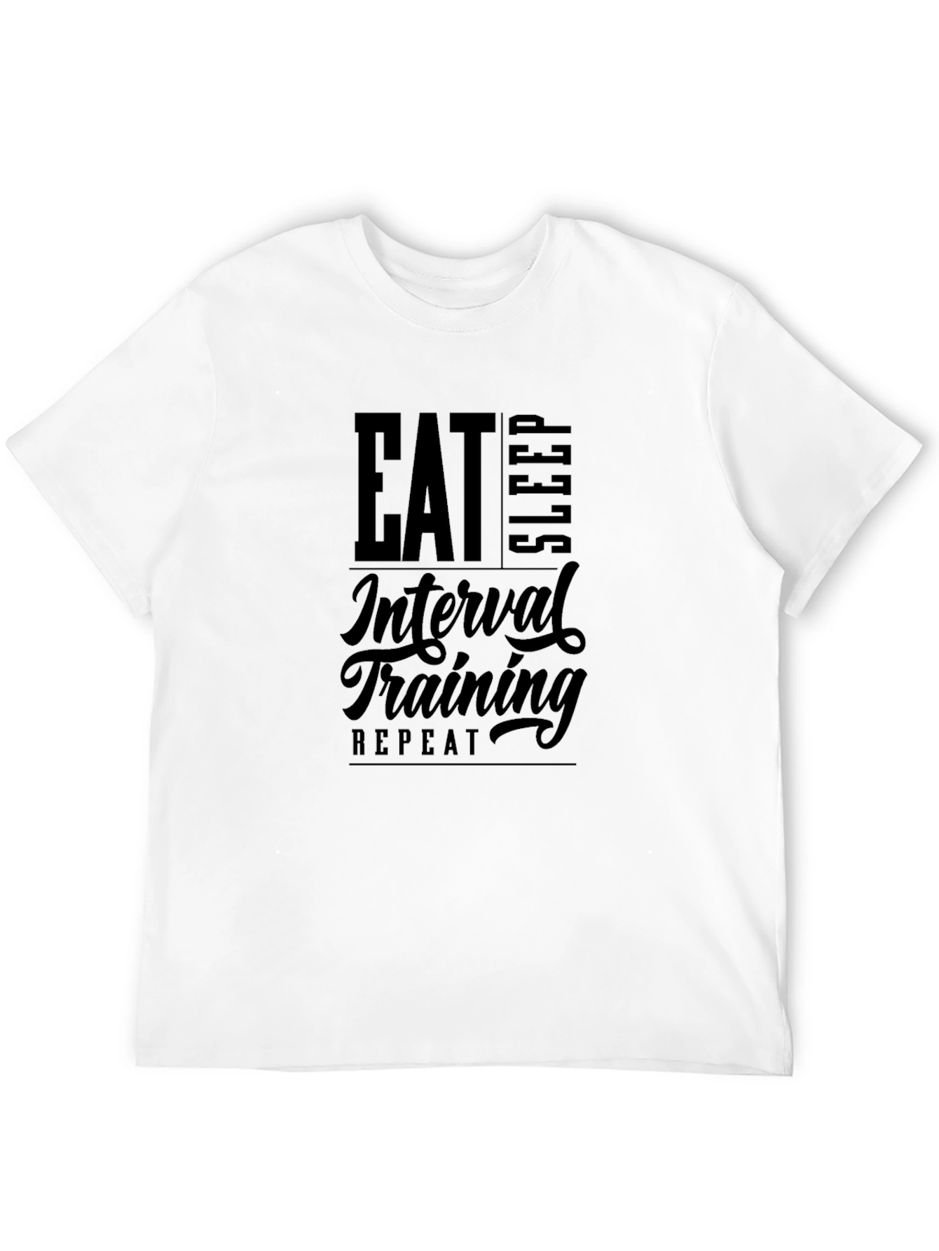 Black Eat Sleep Interval Training Repeat T-Shirt view 12