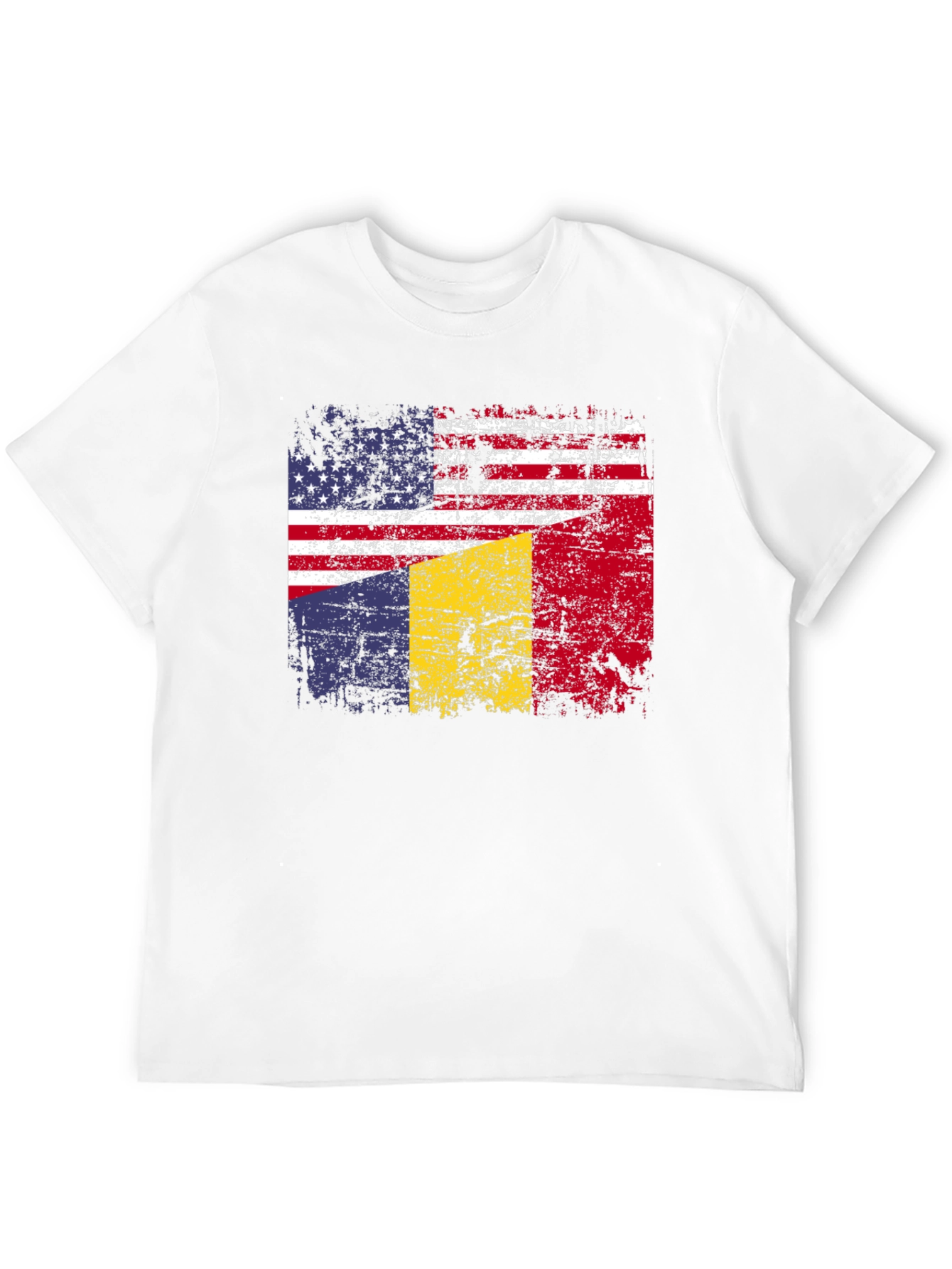 Black USA & Romania Flag T-Shirt view 12