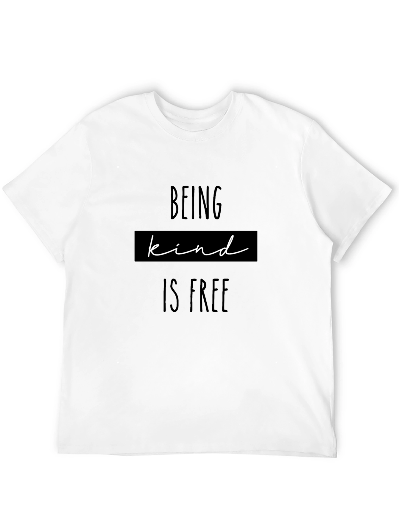 Black Being Kind Is Free Graphic Tee - Casual Black Shirt view 12