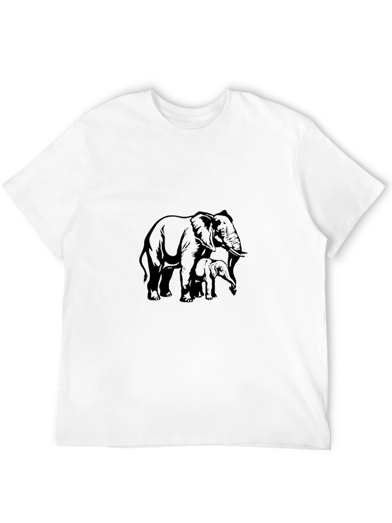 Black Elephant Graphic T-Shirt - Black Cotton Tee view 12
