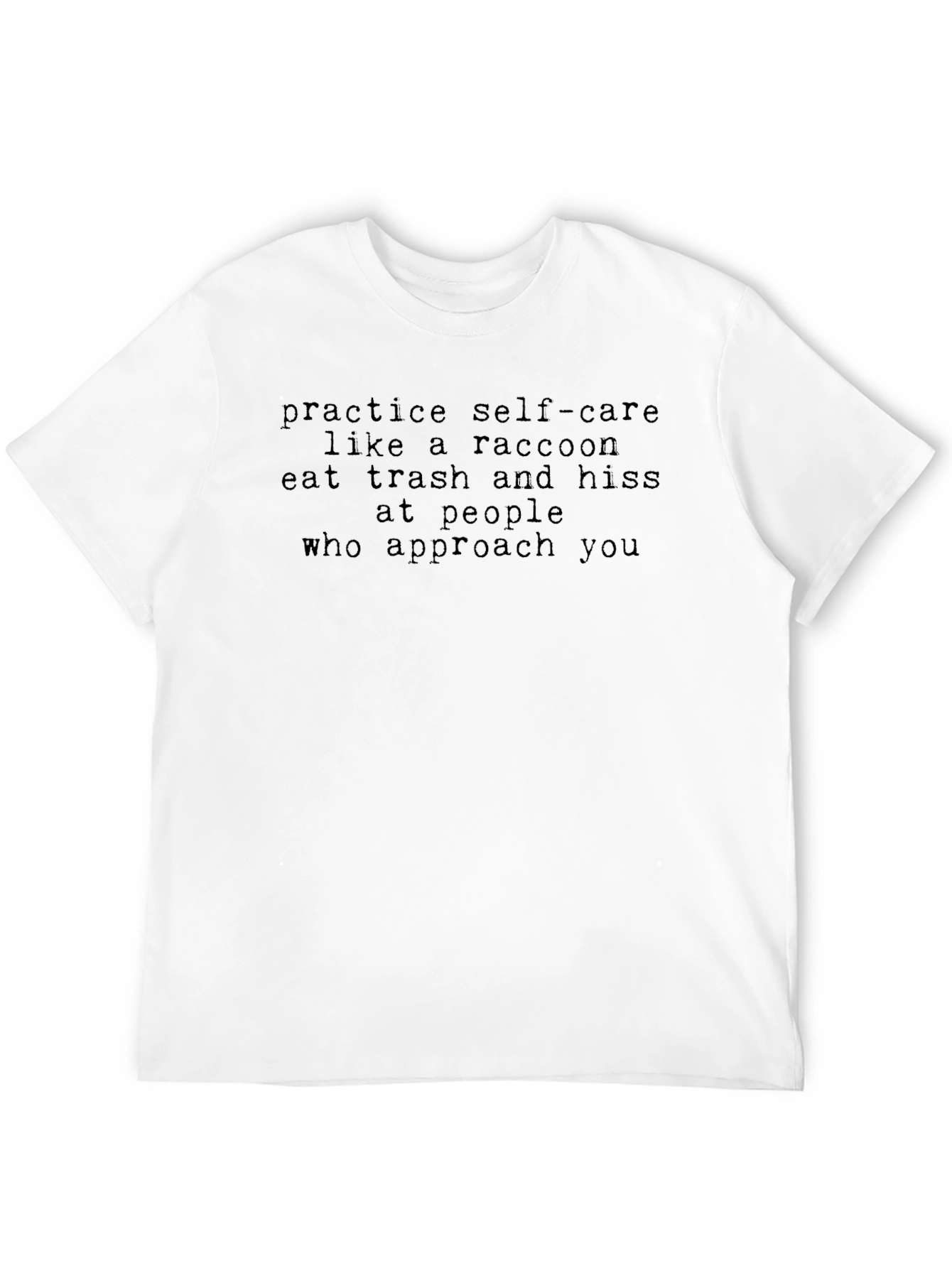 Black Practice Self-Care Raccoon Black T-Shirt view 12