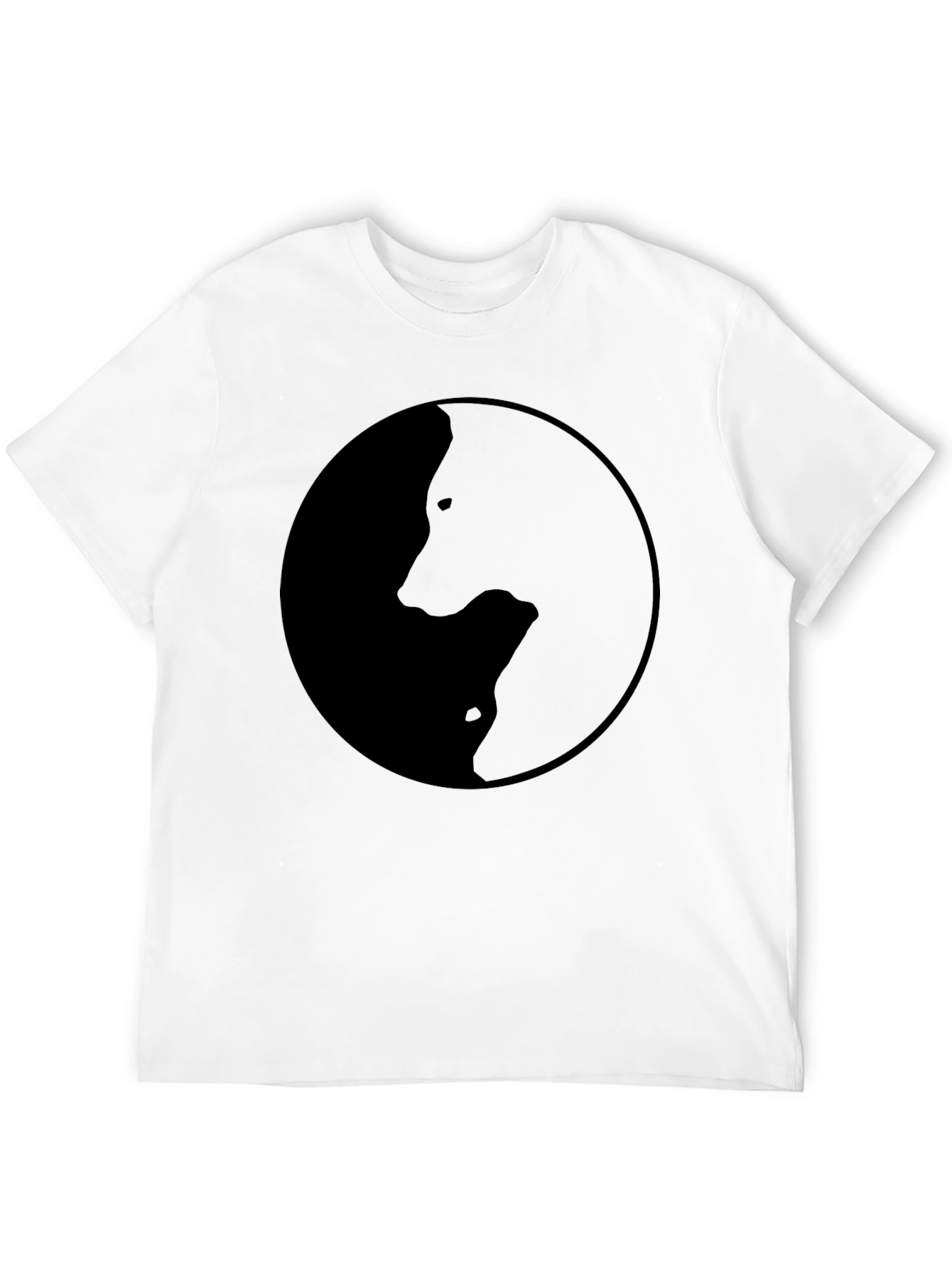 Black Yin Yang Wolves Graphic Tee - Black Crew Neck T-Shirt view 12