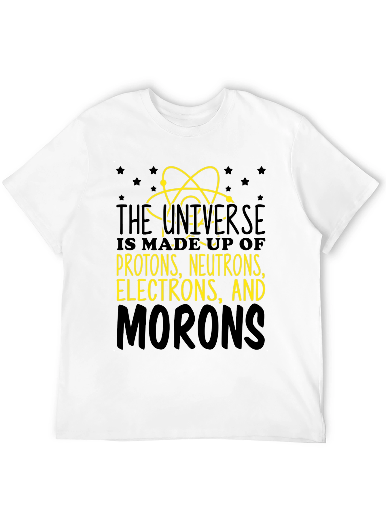Black Universe Made of Morons Black Cotton Graphic Tee view 12