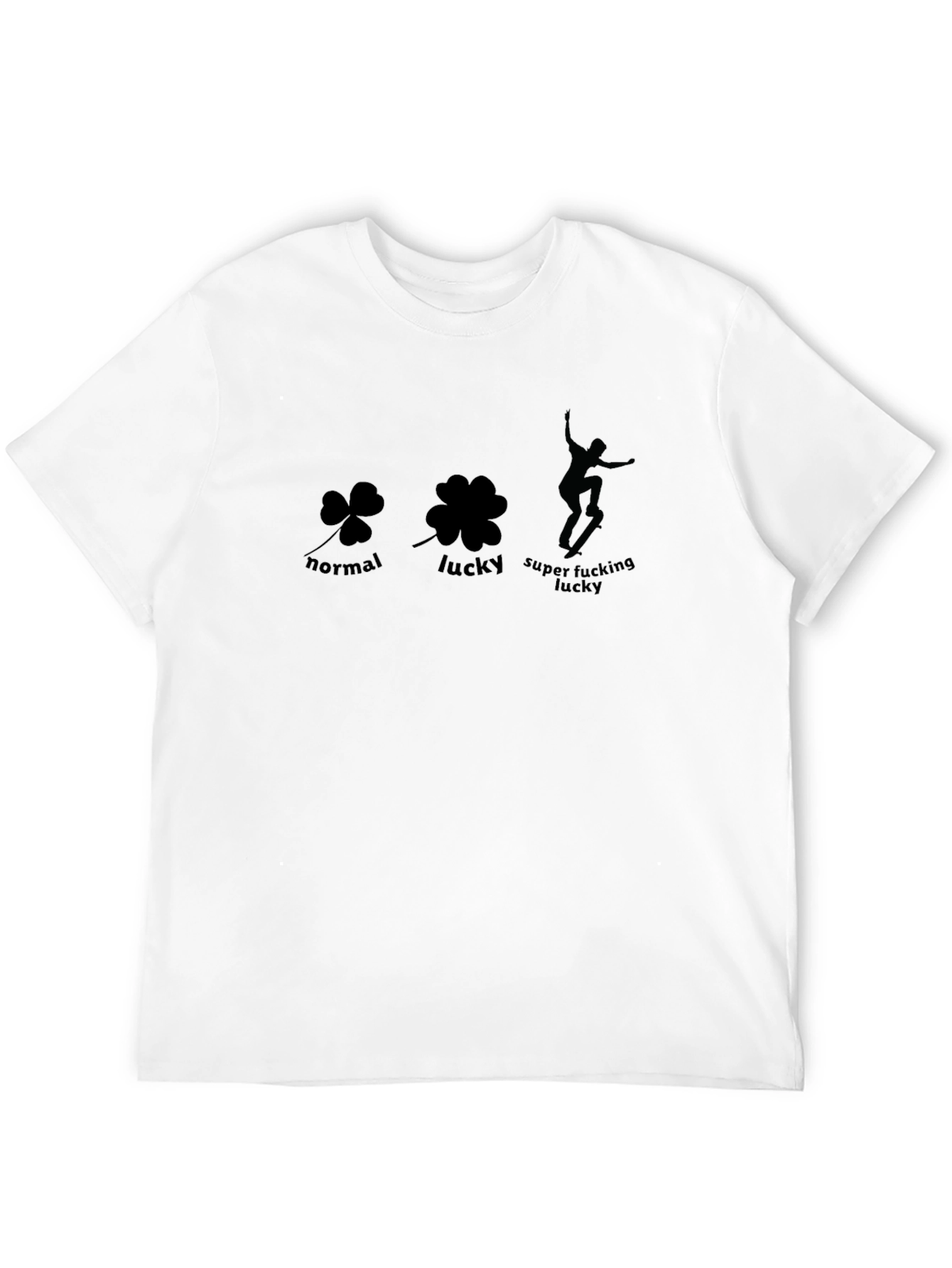 Black Lucky Skateboarder Graphic T-Shirt view 12