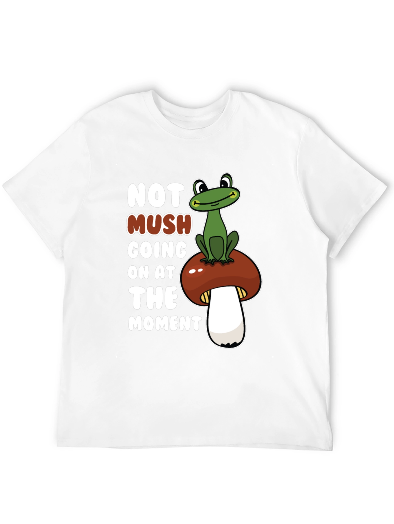 Black Funny Frog on Mushroom Graphic Tee view 12