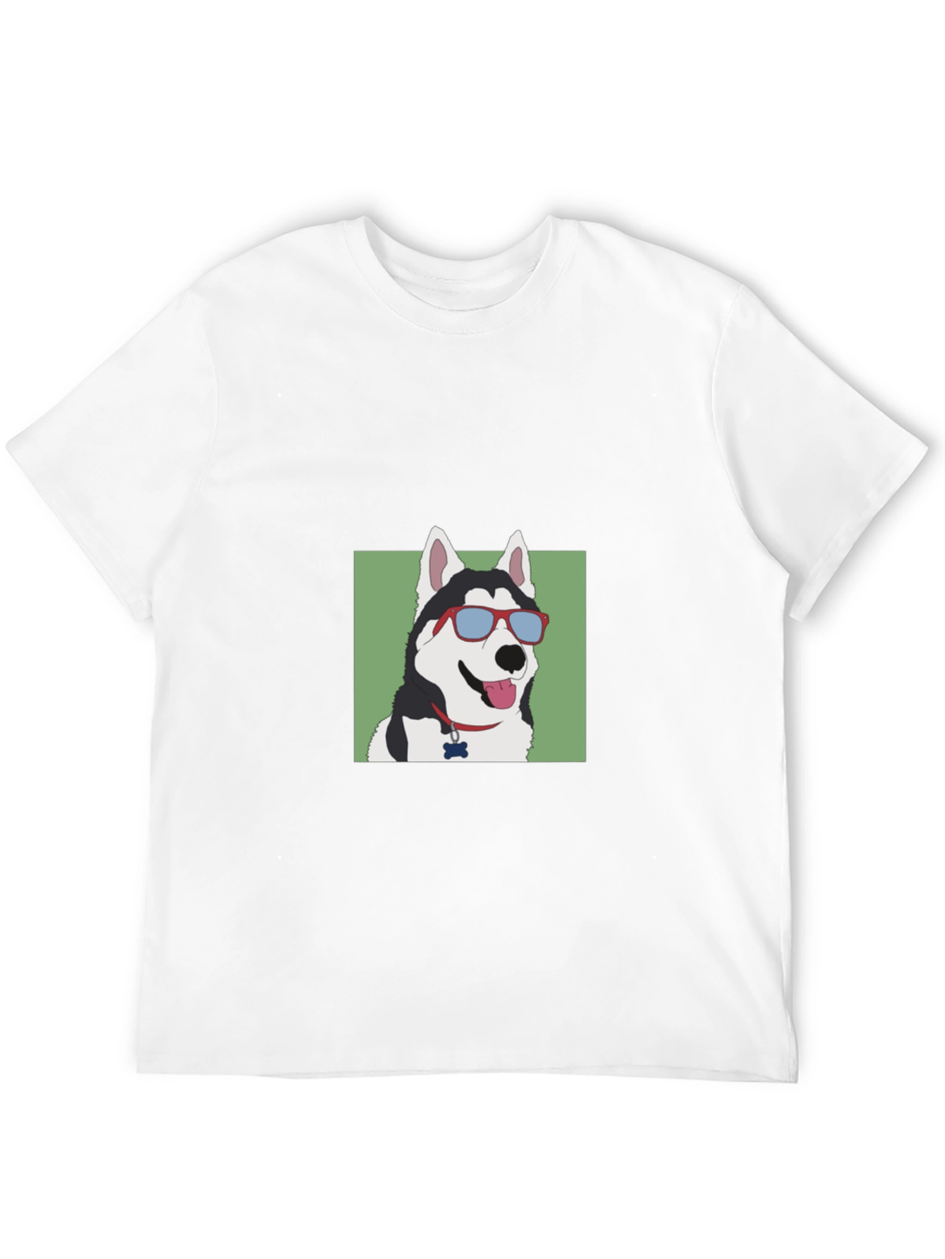 Black Cool Dog T-Shirt - Husky with Sunglasses view 12