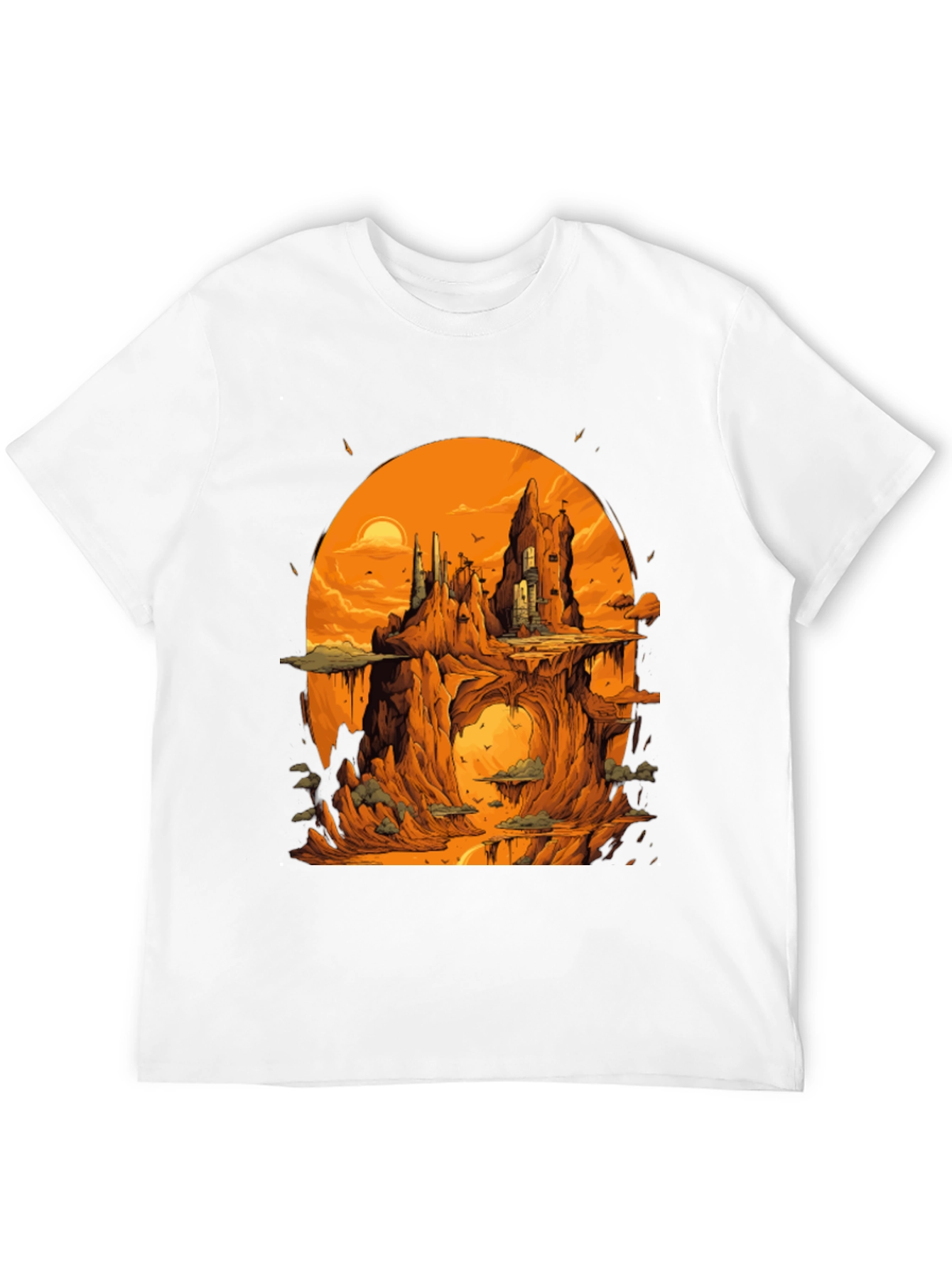 Black Fantasy Landscape Black Graphic Tee view 12