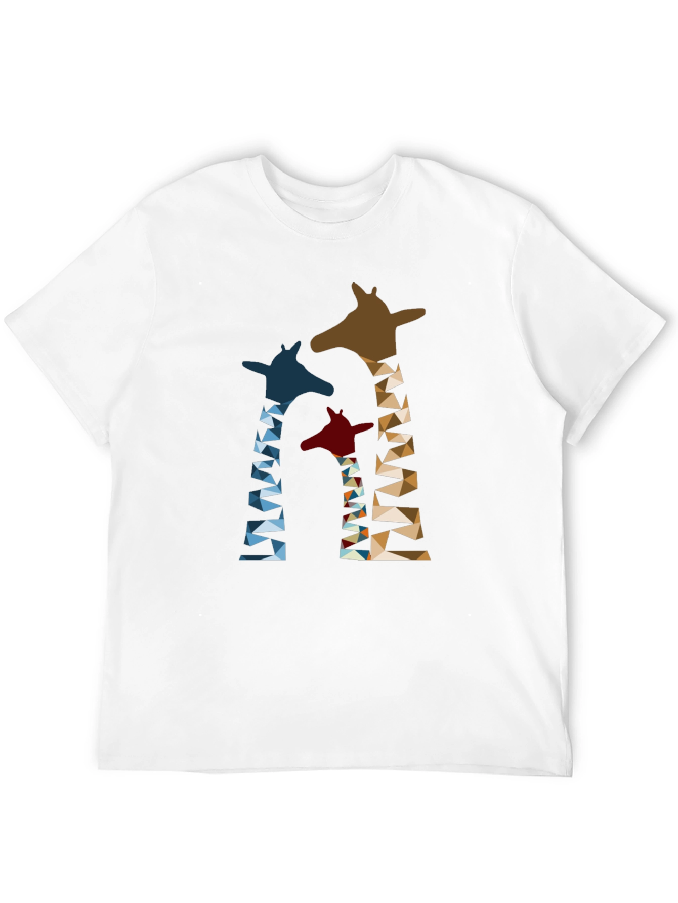 Black Geometric Giraffe Print T-Shirt view 12