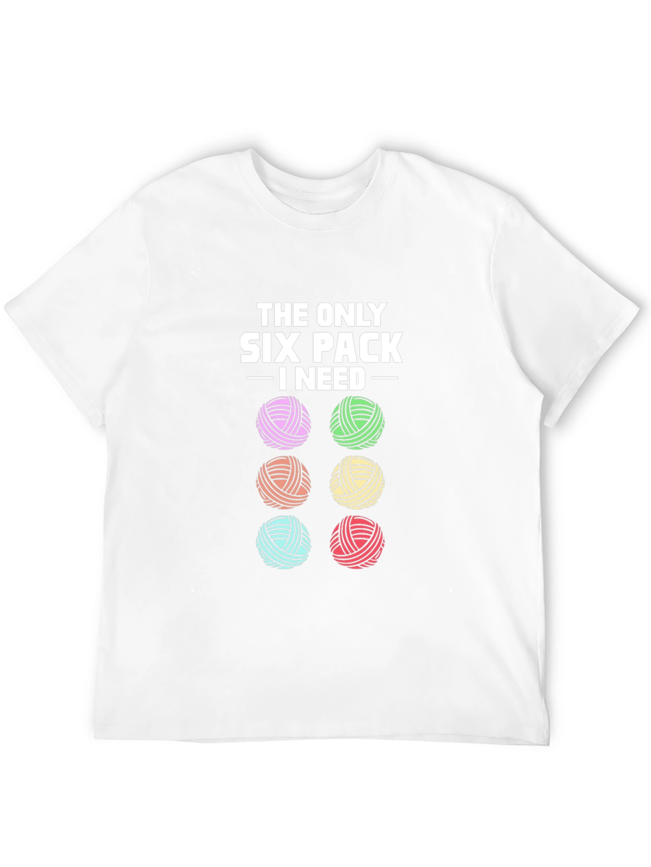 Black Knitting Yarn Lover T-Shirt: Six Pack I Need view 12