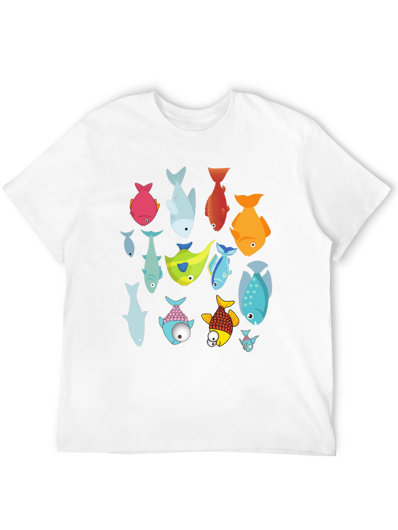 Black Funky Fish Graphic Tee - Black Cotton T-Shirt view 12