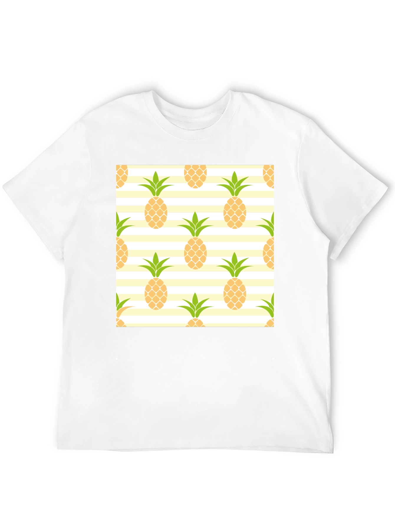 Black Pineapple Print Men's Tee view 12